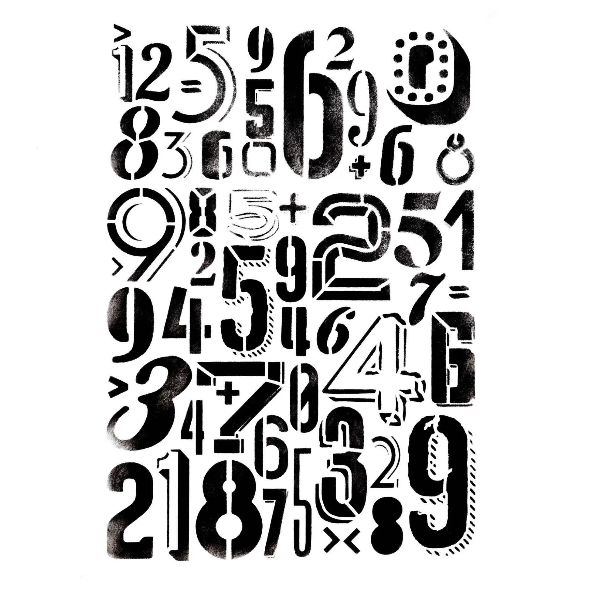 Assorted Number Print Stencil 21Cm X 29Cm-Hobbycraft Flash Sale
