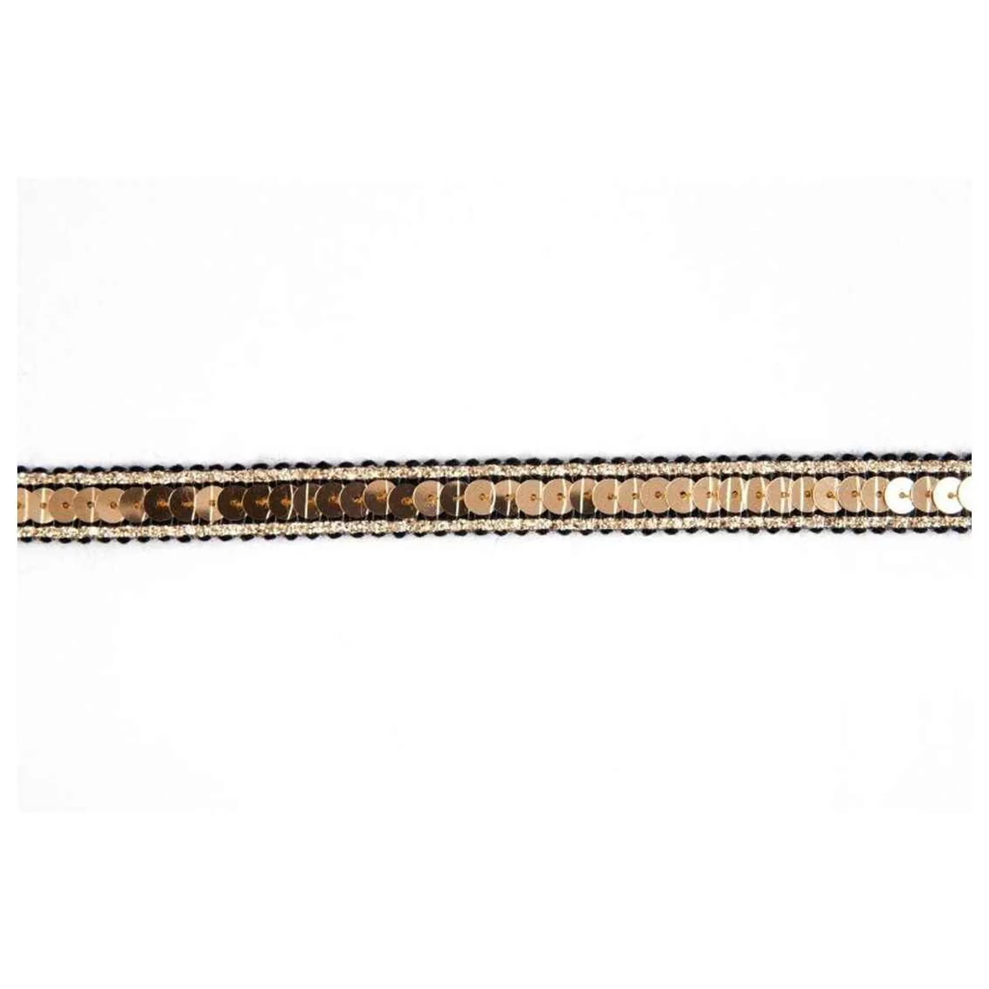 Black And Gold Metallic-Edged Sequin Trim By The Metre-Hobbycraft Clearance