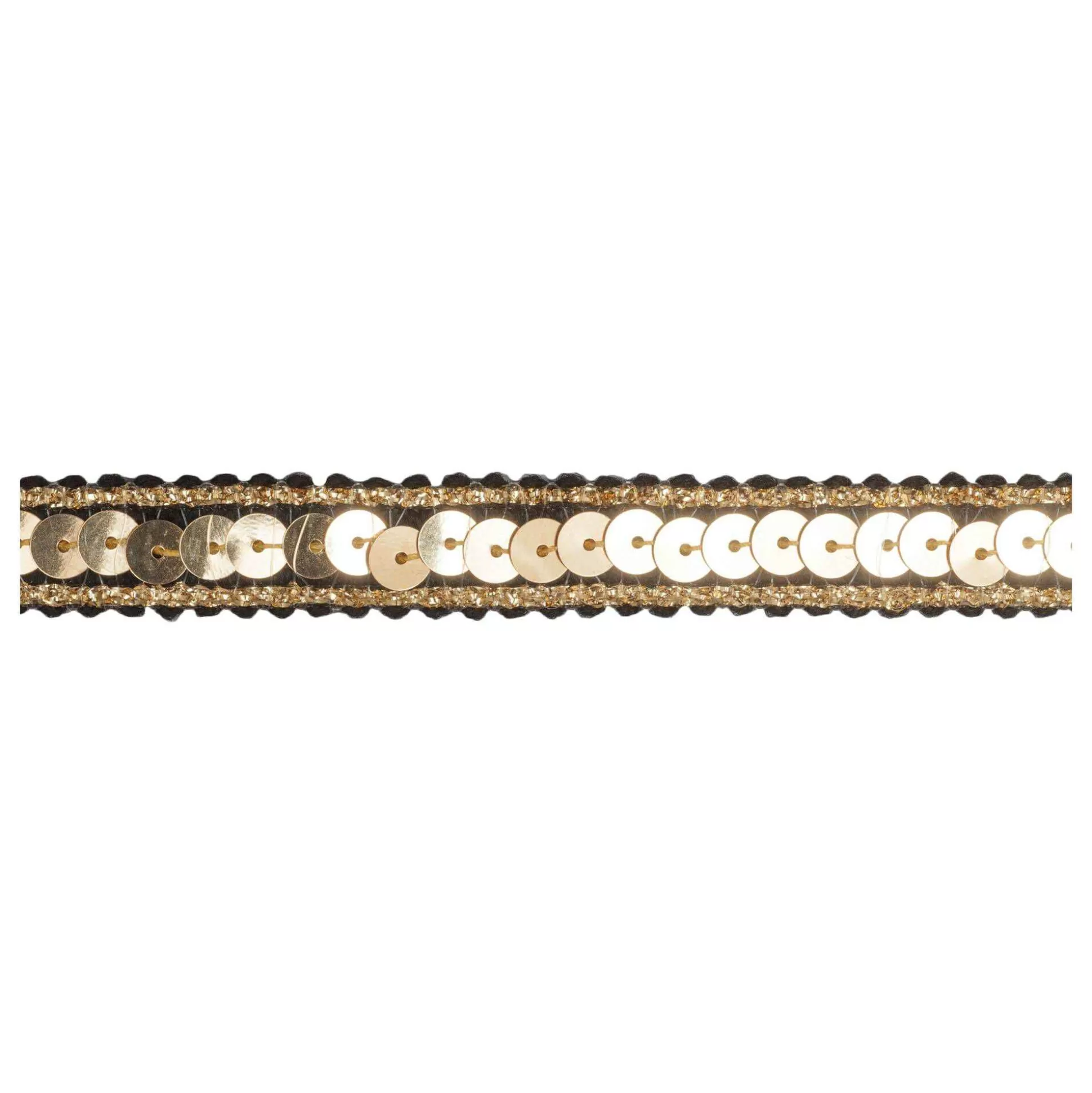 Black And Gold Metallic-Edged Sequin Trim By The Metre-Hobbycraft Clearance