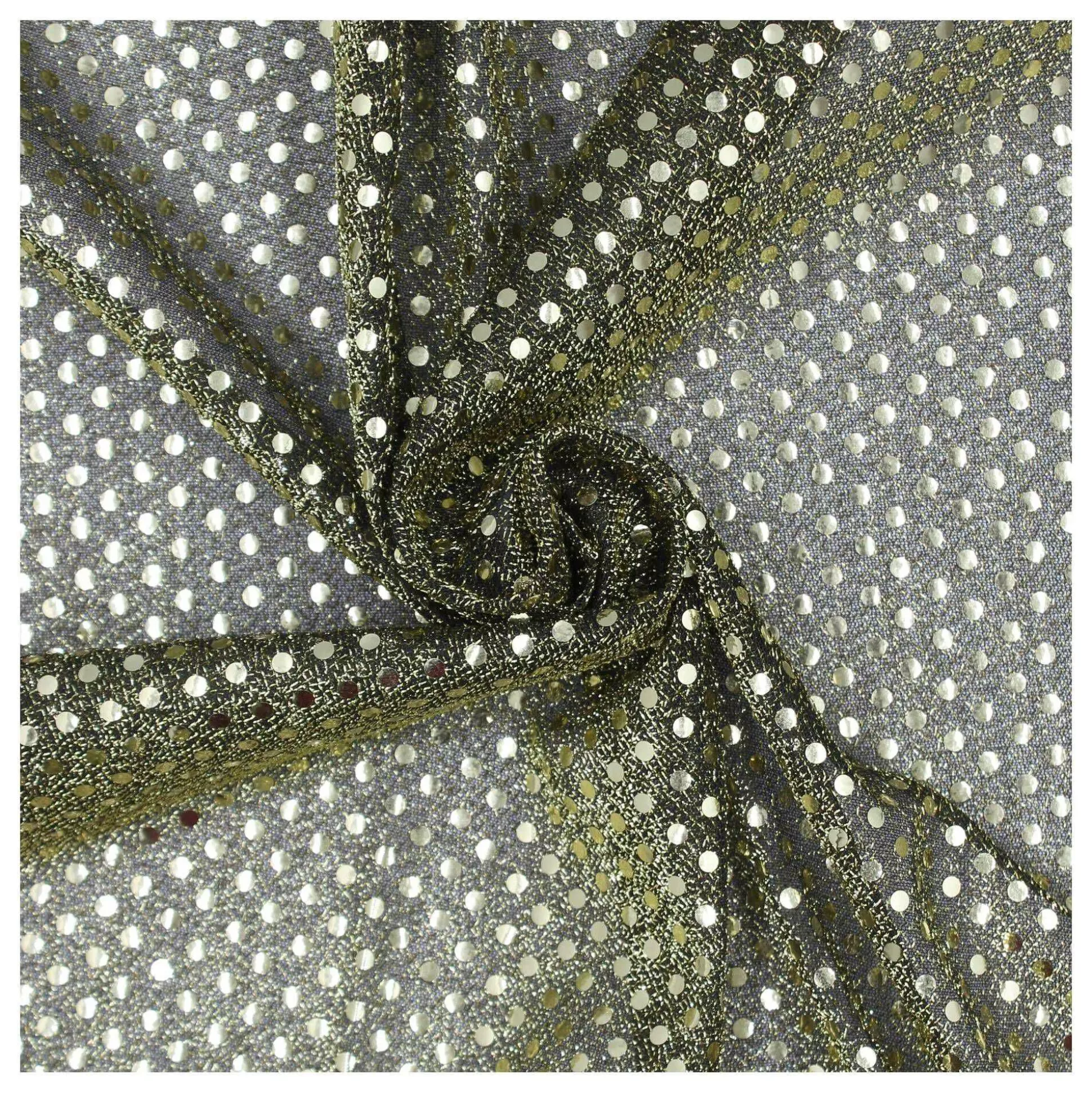 Black And Gold Sequin Polyester Jersey Fabric By The Metre-Hobbycraft Outlet