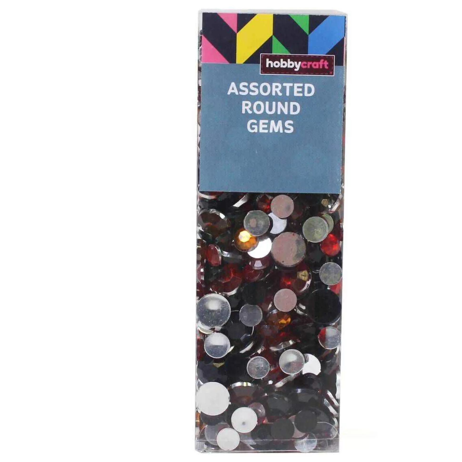Black And Red Assorted Round Gems 90G-Hobbycraft Sale