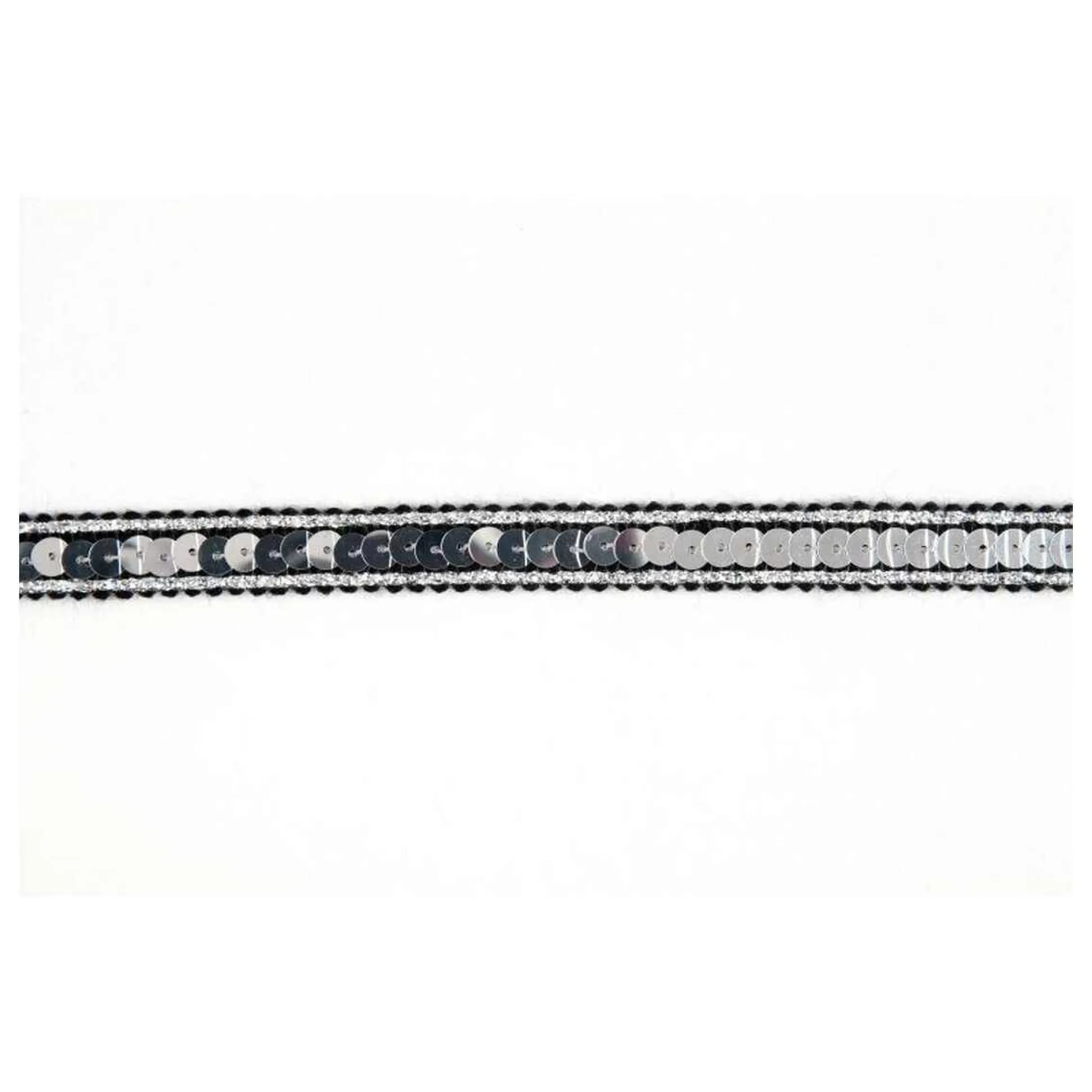 Black And Silver Metallic-Edged Sequin Trim By The Metre-Hobbycraft Shop