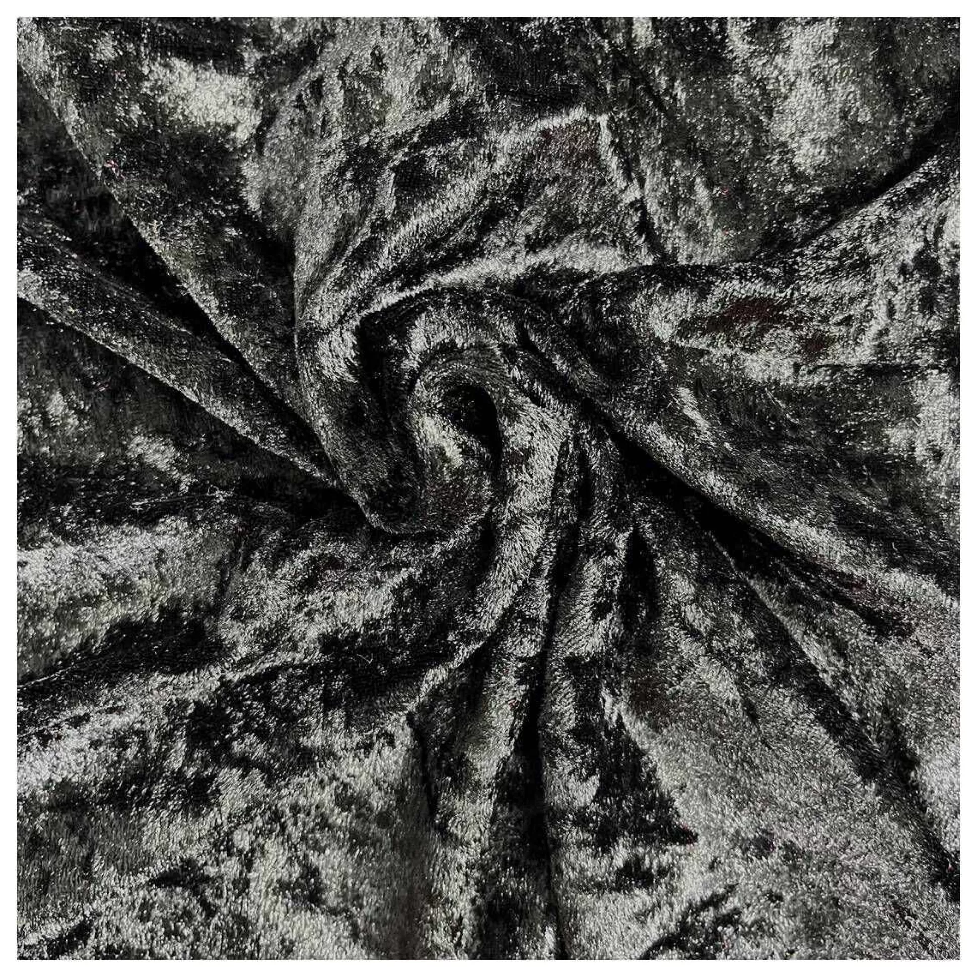 Black Crushed Velour Fabric By The Metre-Hobbycraft Best Sale