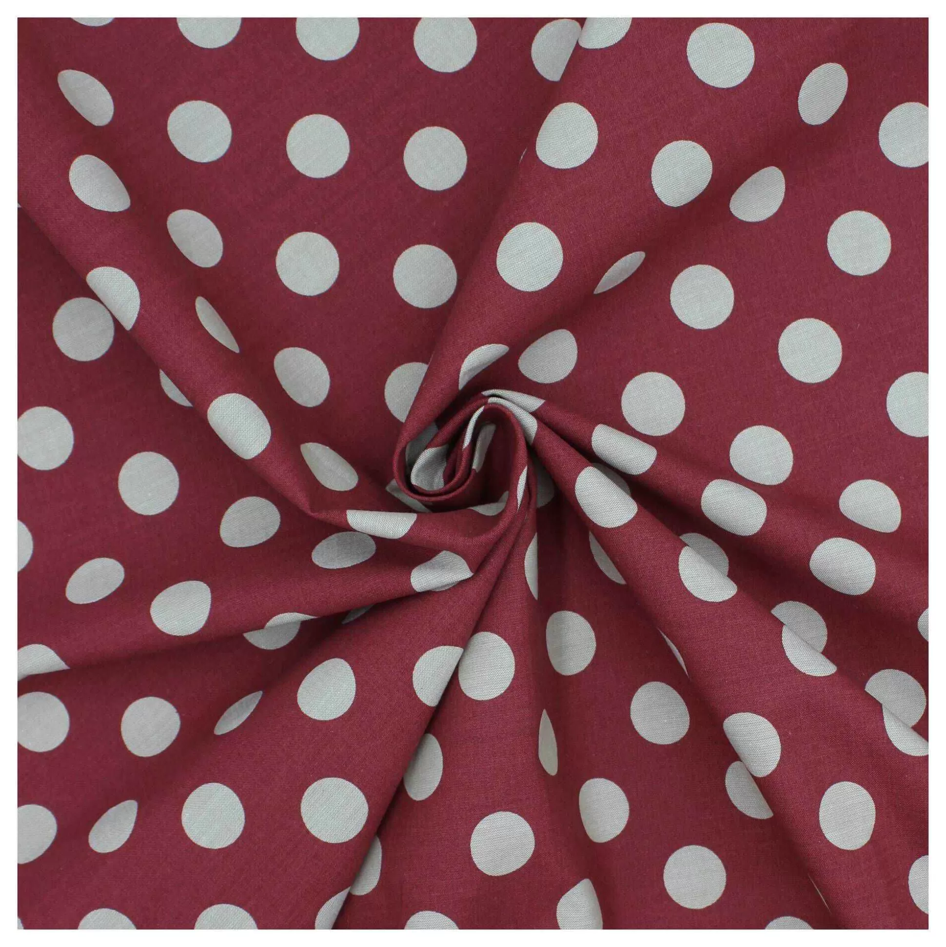 Burgundy Hometown Chambray Dots Fabric By The Metre-Hobbycraft Cheap