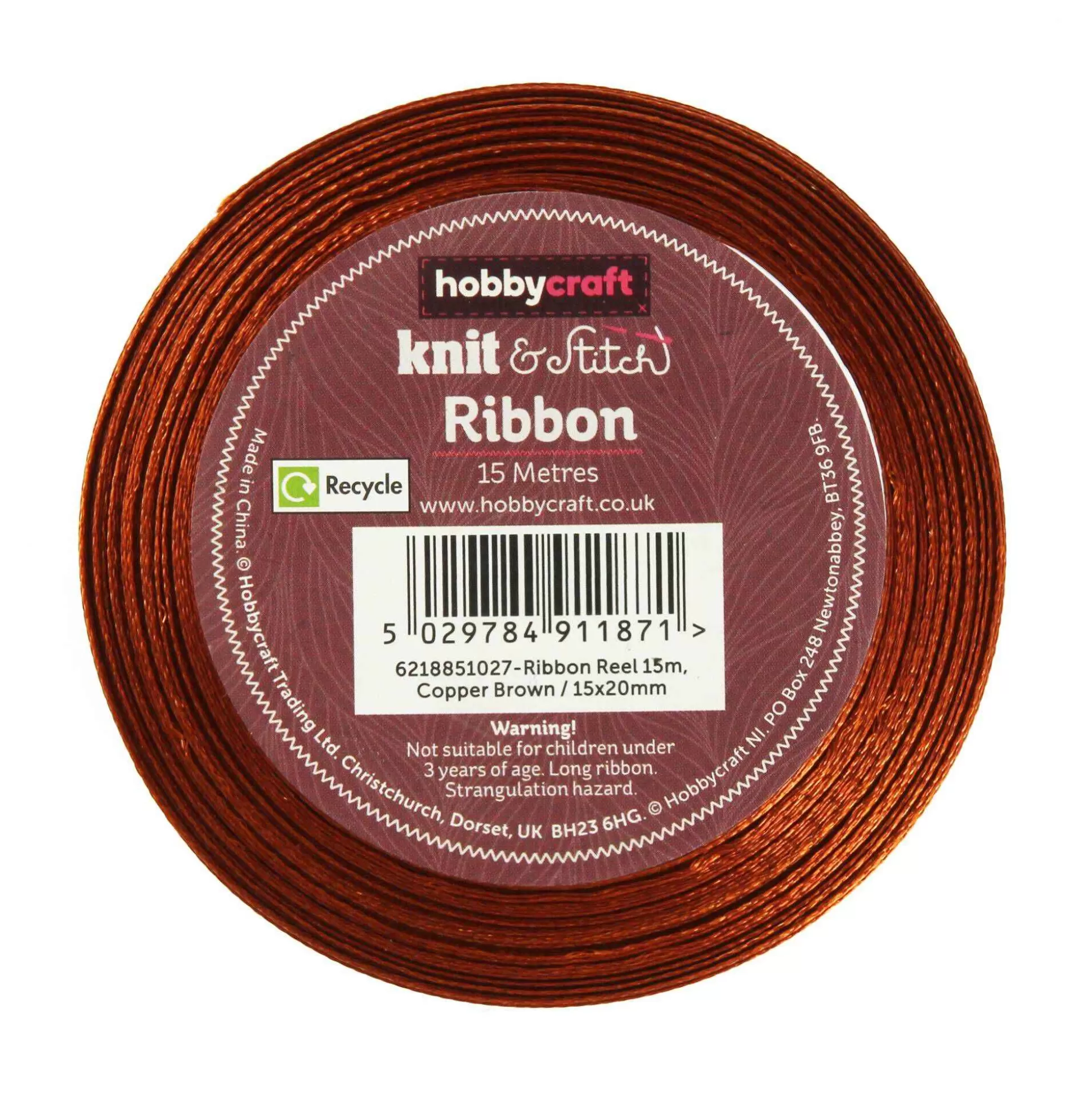 Copper Brown Satin Ribbon 20Mm X 15M-Hobbycraft Cheap