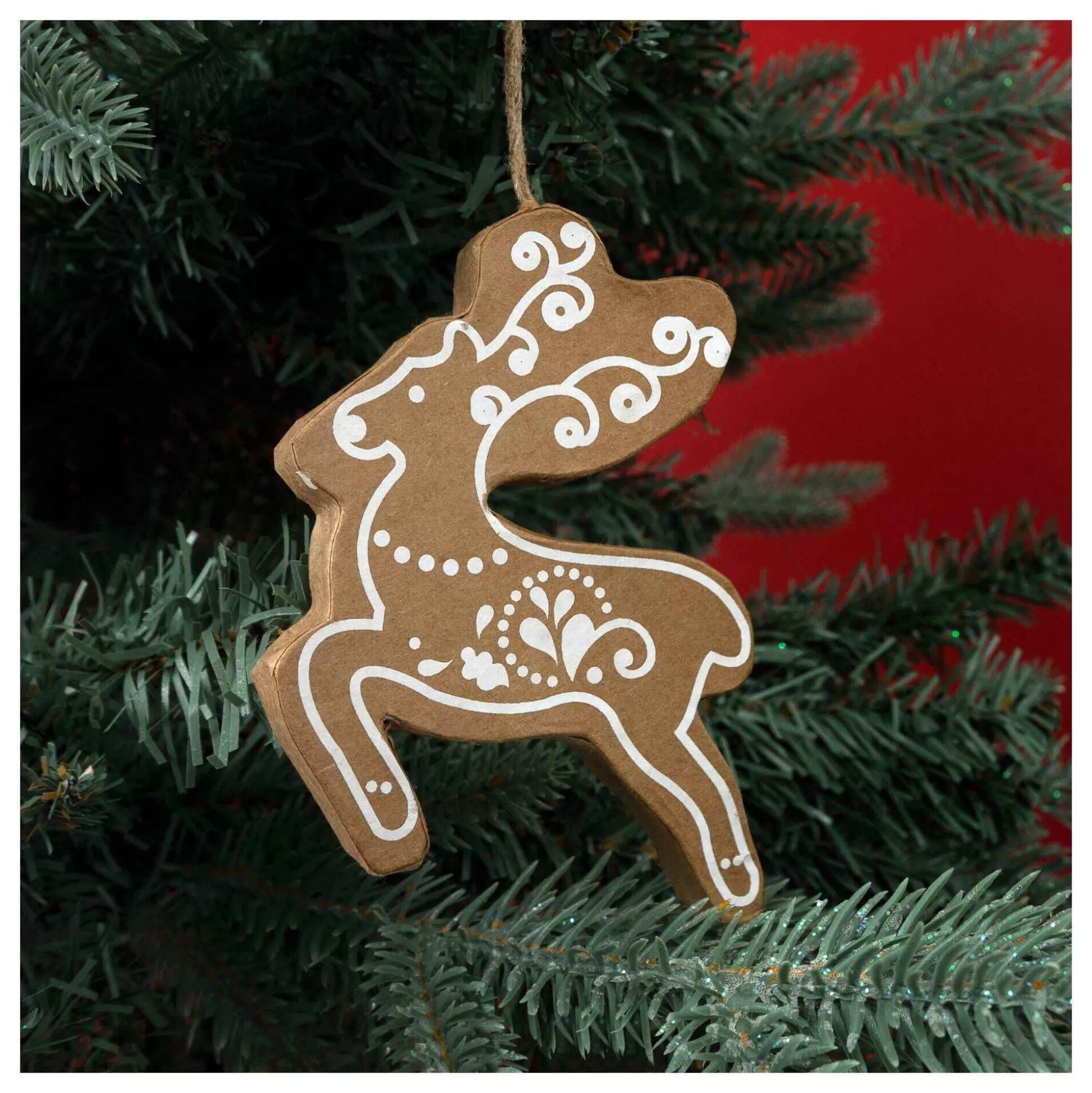 Decorated Mache Reindeer Decoration 10Cm-Hobbycraft Outlet