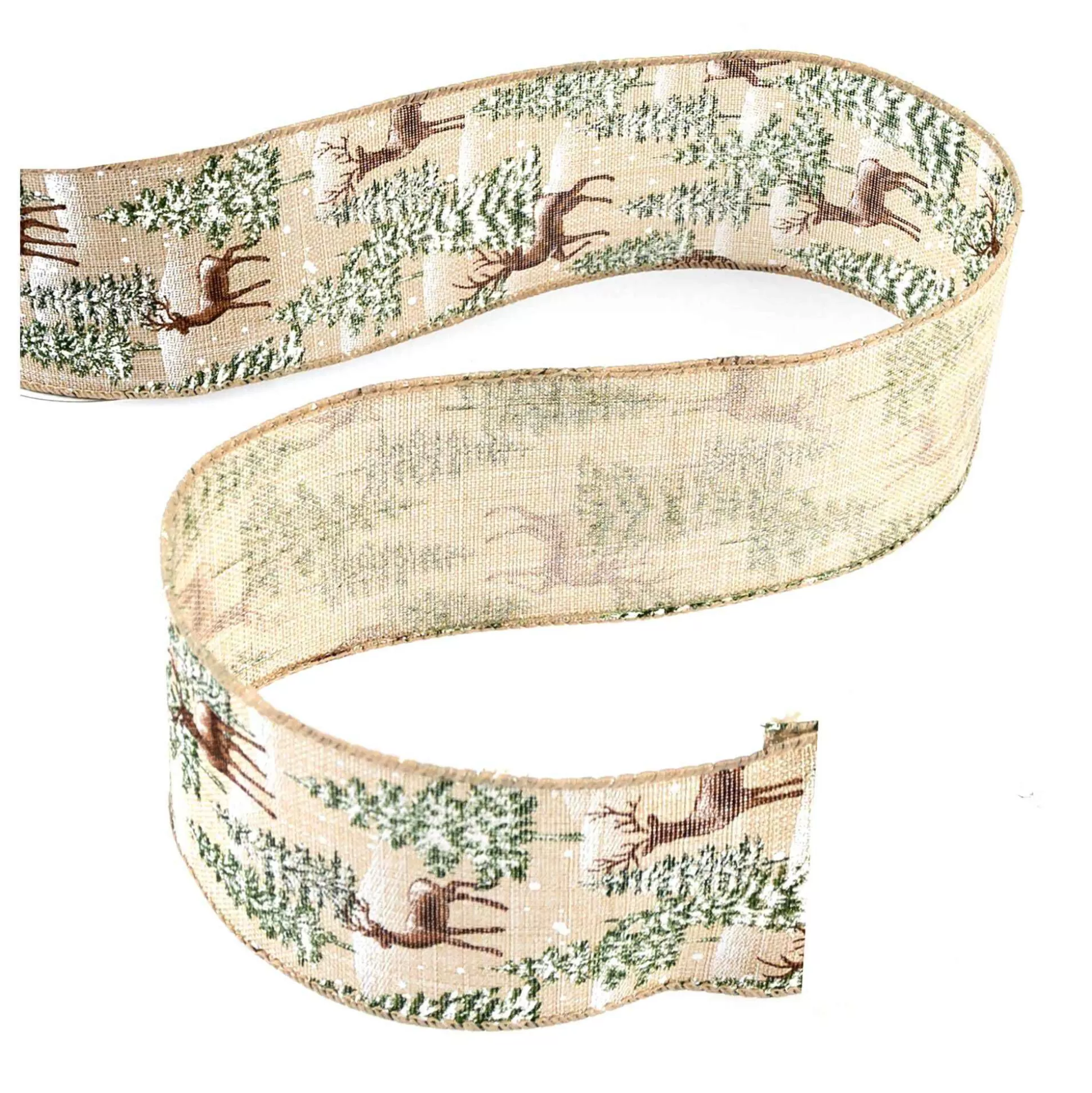 deer_and_trees_wire_edge_ribbon_63mm_x_3m_3.webp Deer And Trees Wire Edge Ribbon 63Mm X 3M-Hobbycraft Online