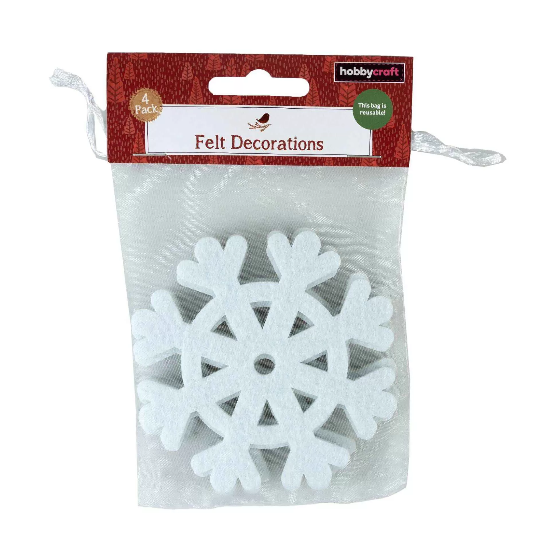 Felt Snowflakes 10Cm 4 Pack-Hobbycraft Fashion