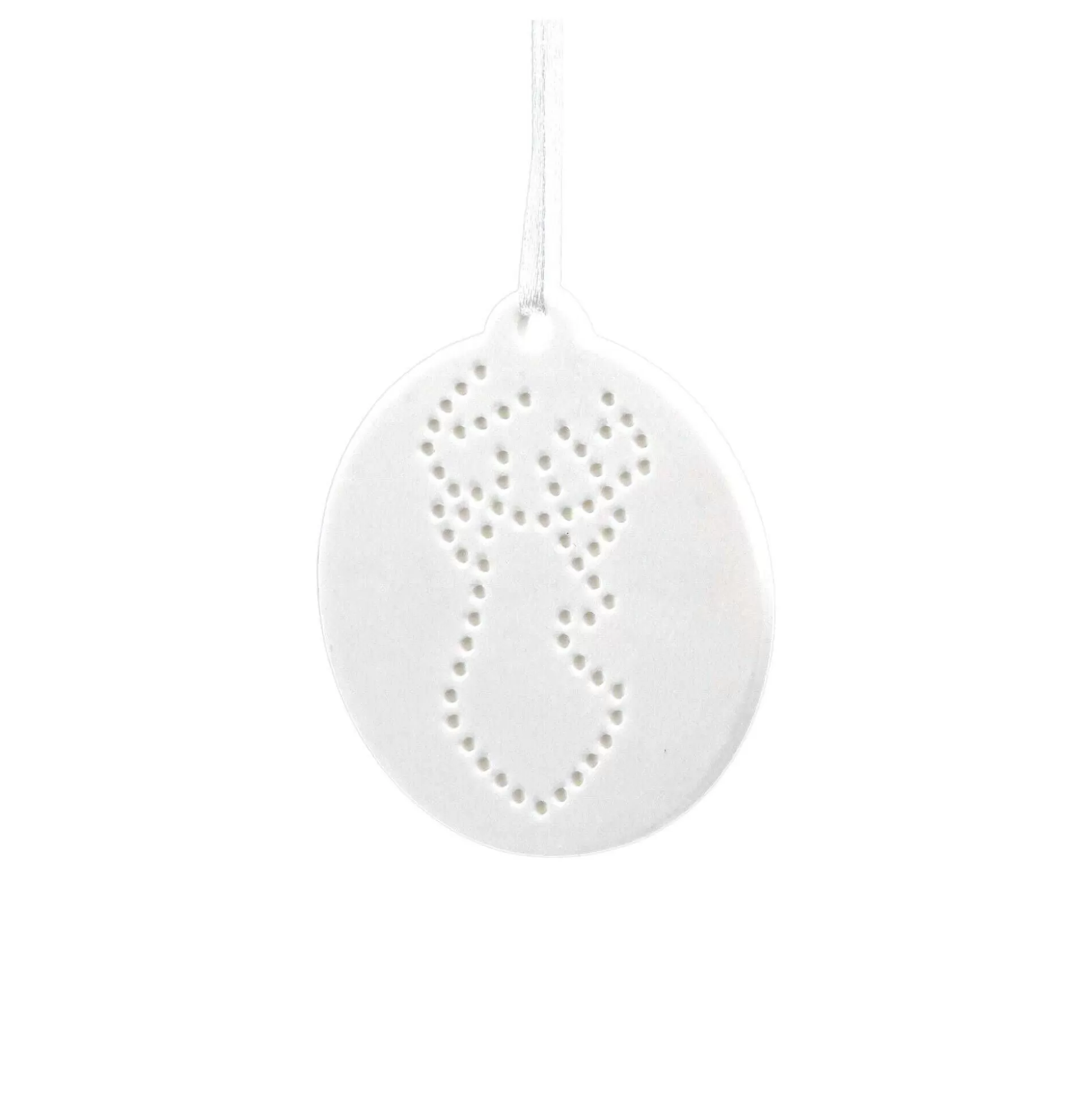 Flat Round Dotty Stag Ceramic Decoration 7Cm-Hobbycraft Fashion