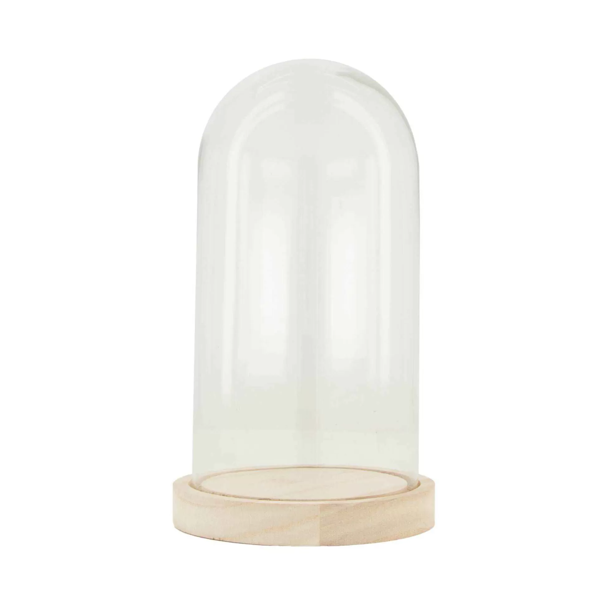 Glass Cloche With Wooden Base 11.5Cm X 21Cm-Hobbycraft Online