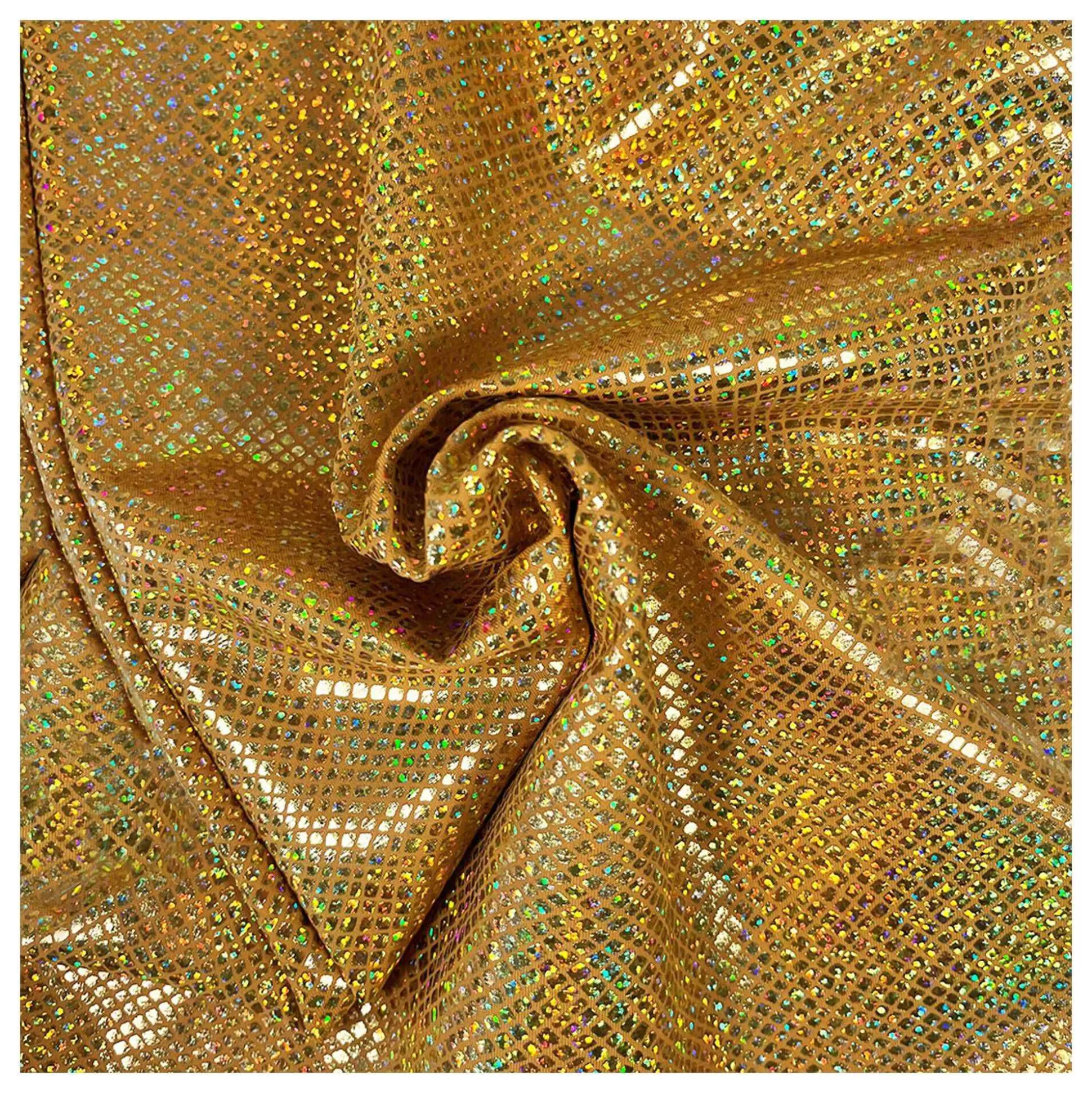 Gold Anaconda Holo Foil Poly Spandex Fabric By The Metre-Hobbycraft Flash Sale