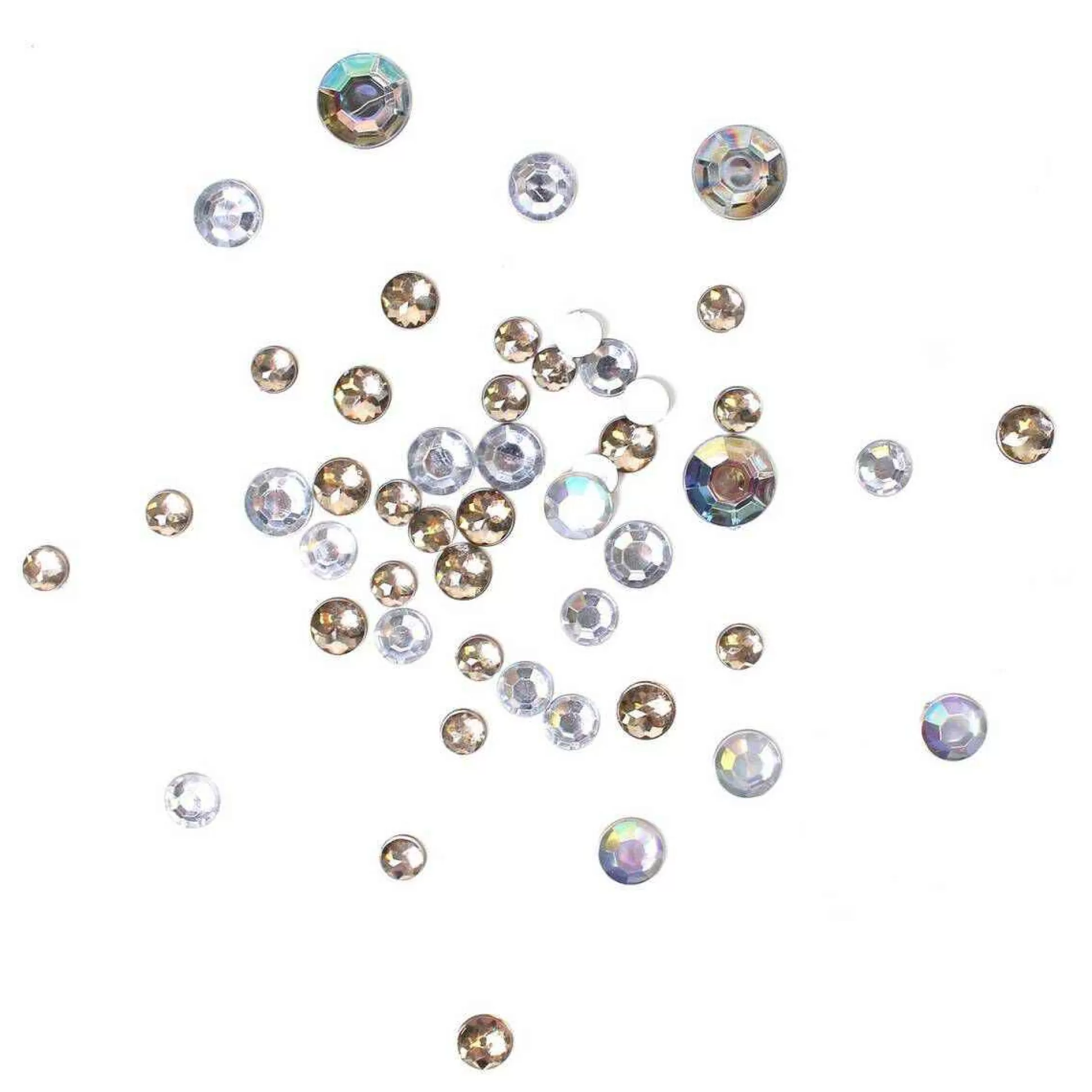 Gold And Clear Assorted Round Gems 90G-Hobbycraft Sale