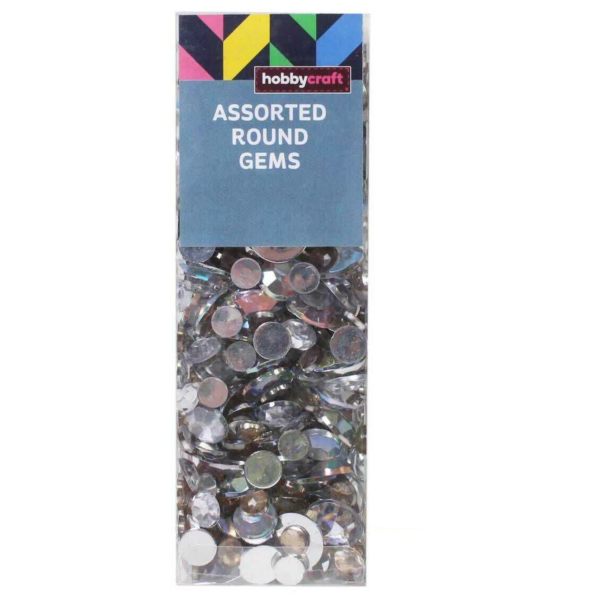 Gold And Clear Assorted Round Gems 90G-Hobbycraft Sale