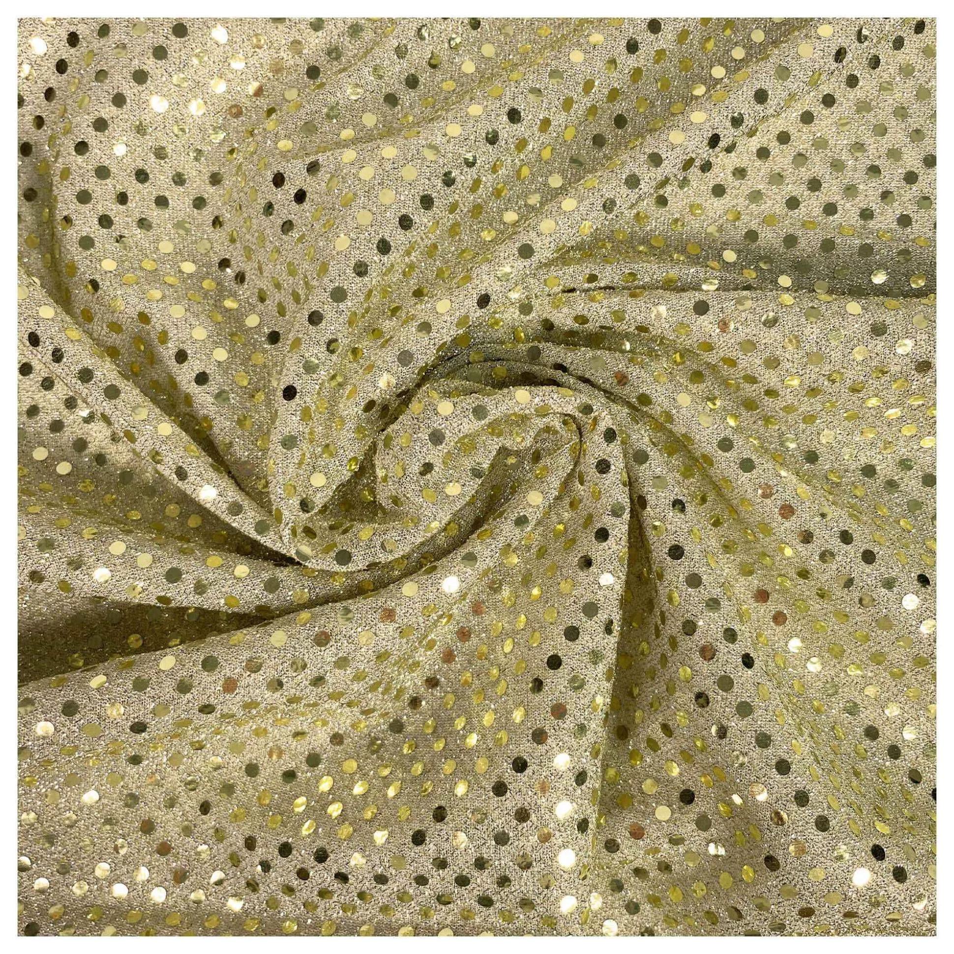 Gold Sequin Polyester Jersey Fabric By The Metre-Hobbycraft Shop