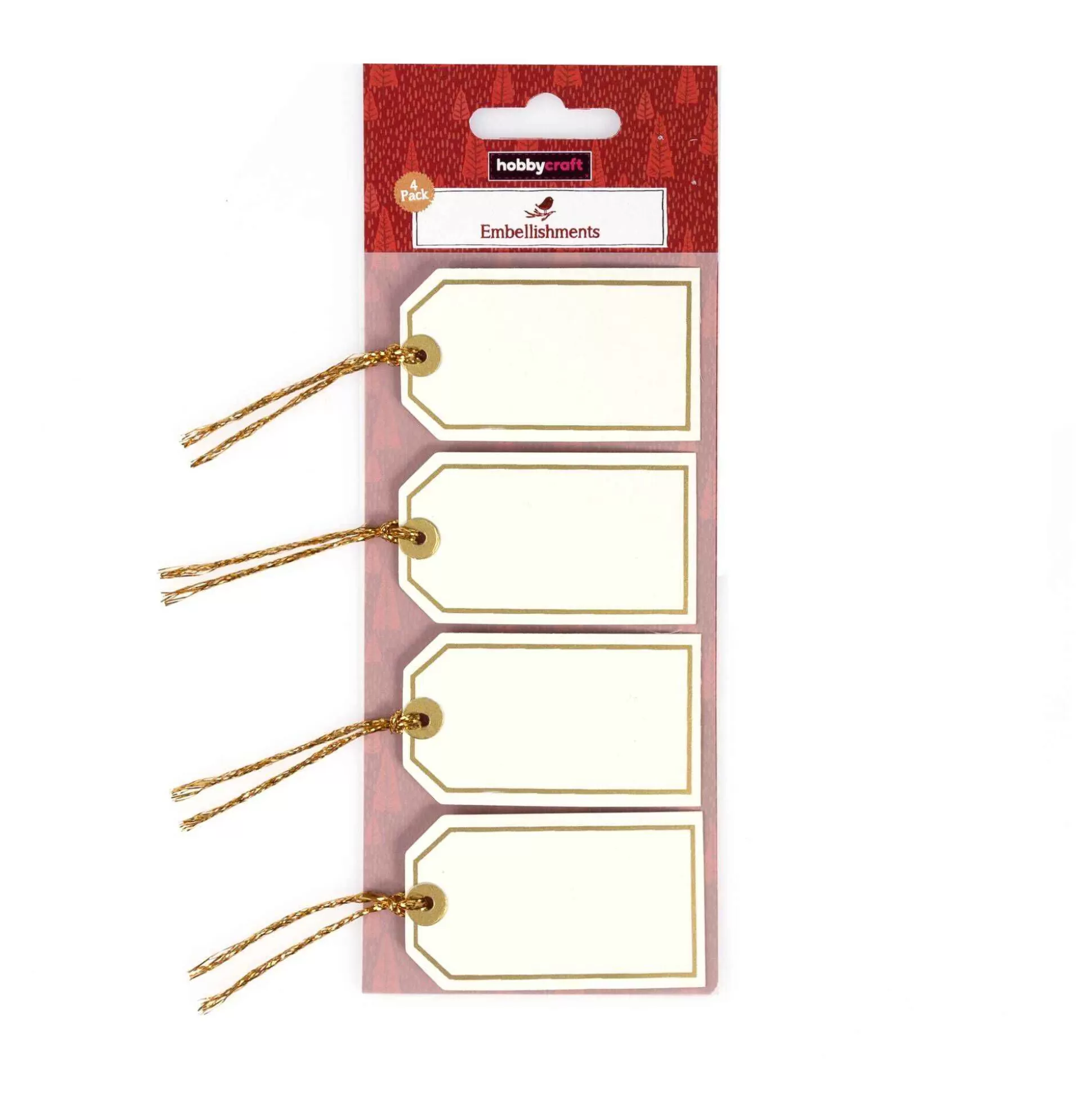 Gold Tag Embellishments 4 Pack-Hobbycraft Cheap