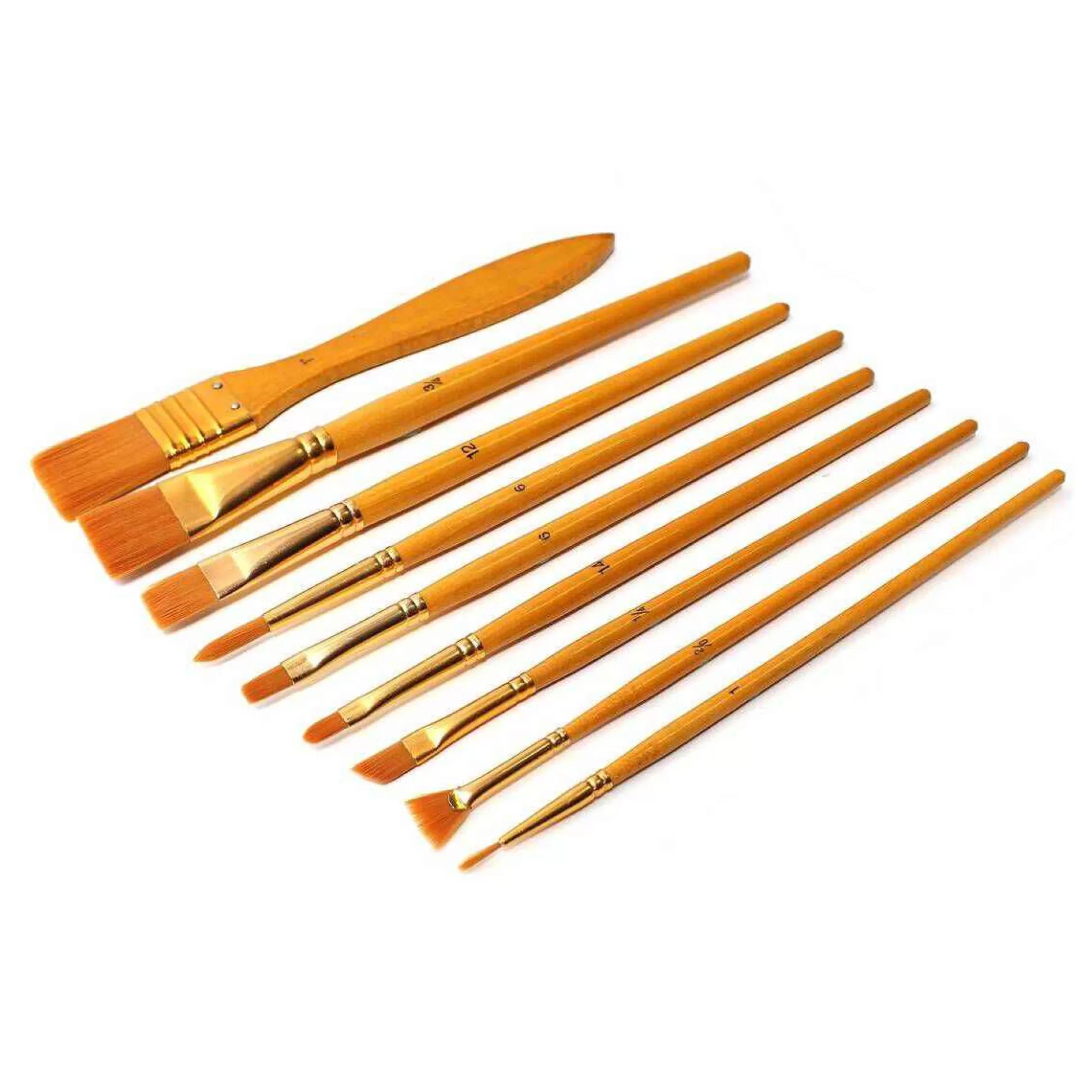 Gold Taklon Brush Set 10 Pack-Hobbycraft Fashion