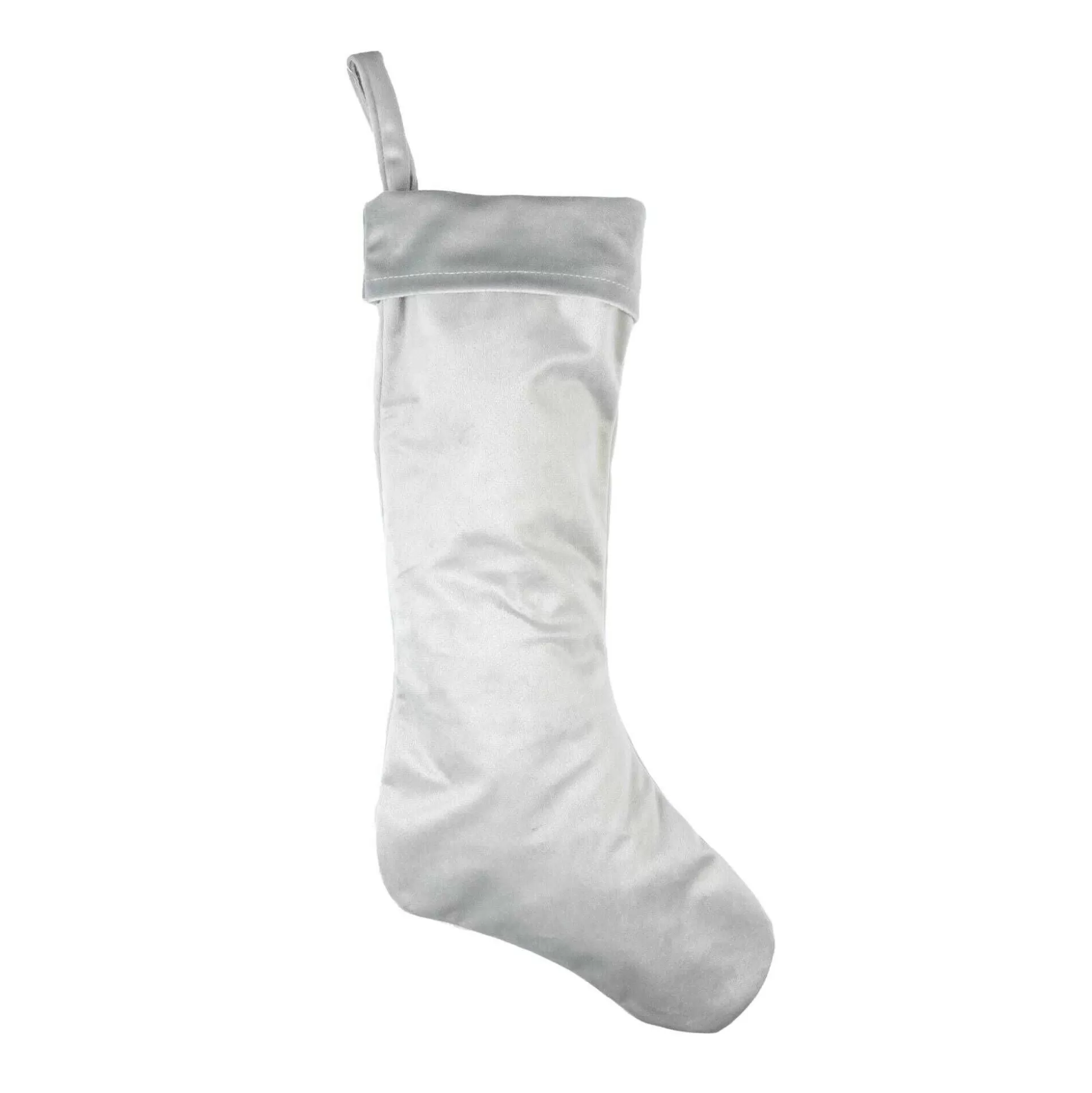 Grey Velvet Christmas Stocking-Hobbycraft Outlet