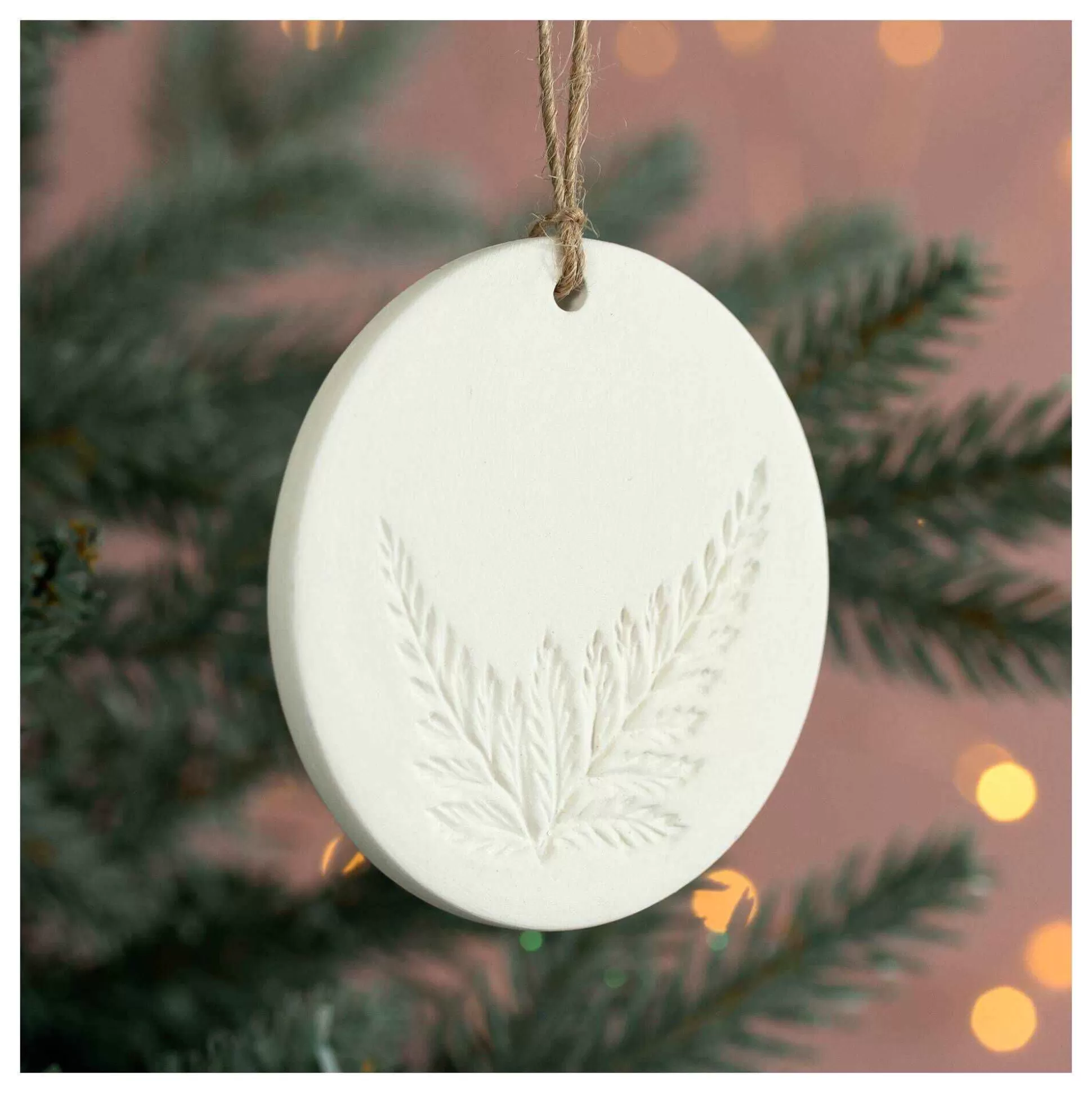 Hanging Ceramic Double Fern Leaf Decoration 7Cm-Hobbycraft Best