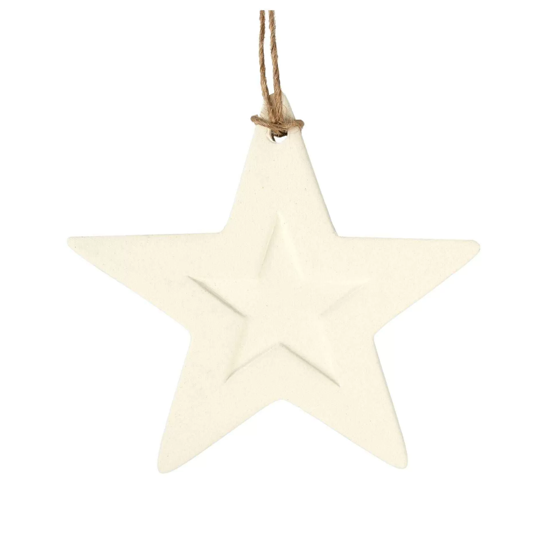 Hanging Ceramic Double Star Decoration 10Cm-Hobbycraft Discount