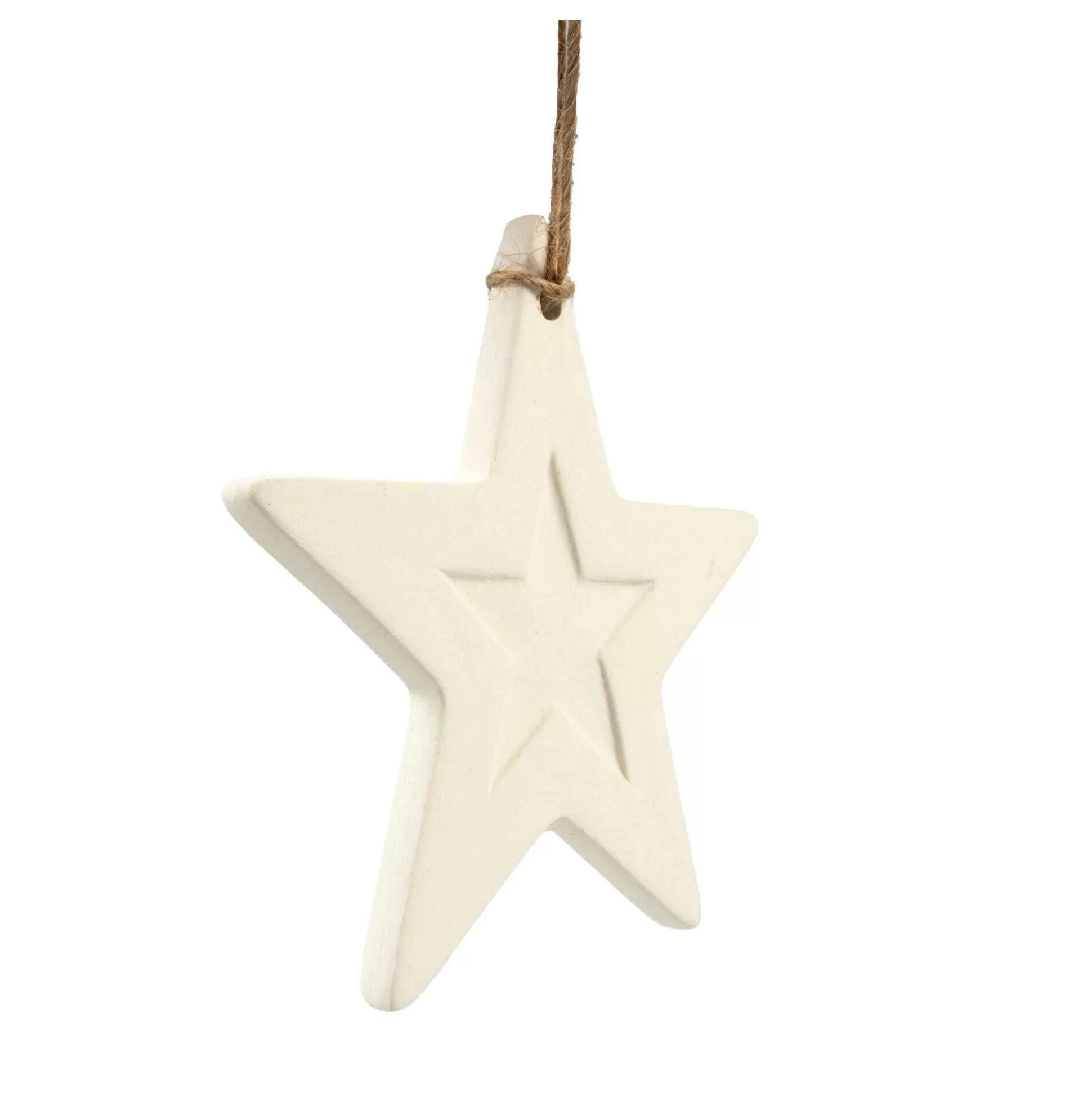 Hanging Ceramic Double Star Decoration 10Cm-Hobbycraft Discount