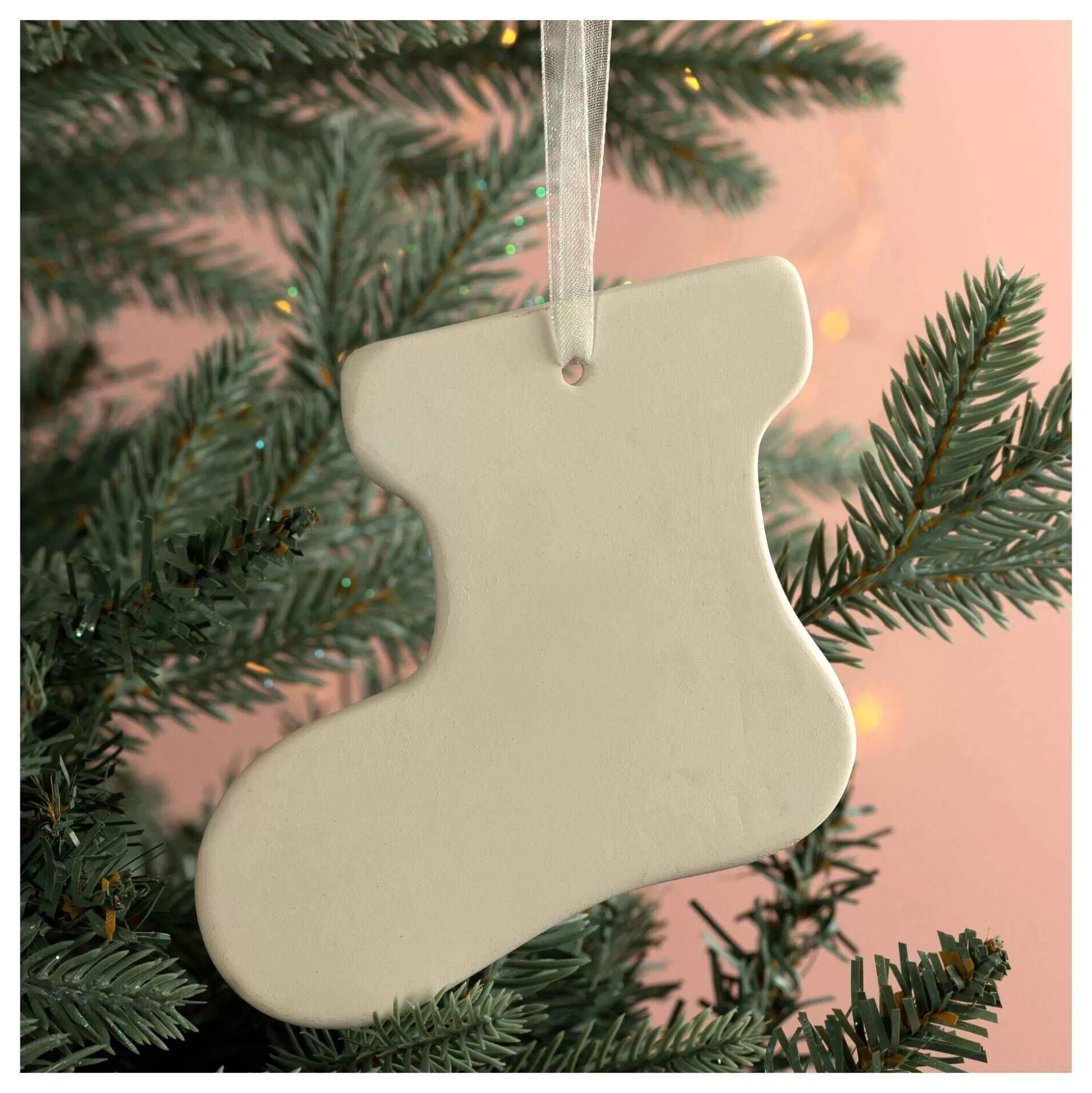 Hanging Ceramic Stocking Decoration 11Cm-Hobbycraft Outlet