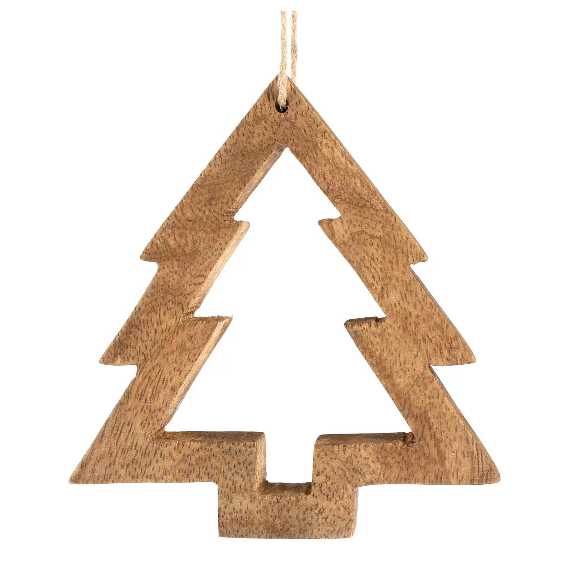 Hanging Mango Wood Tree Outline Decoration 10Cm-Hobbycraft Cheap