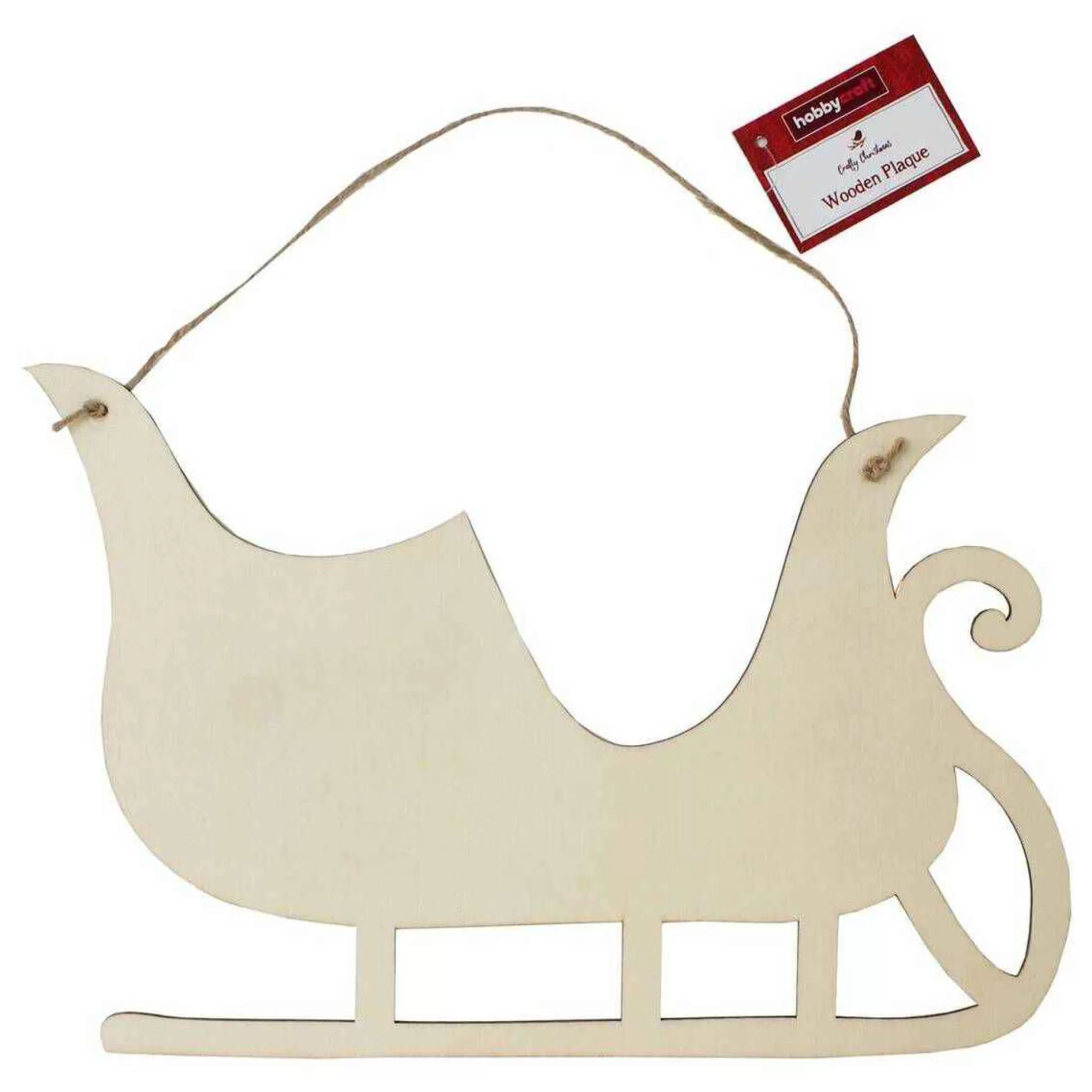 Hanging Wooden Christmas Sleigh Plaque 30Cm-Hobbycraft Fashion