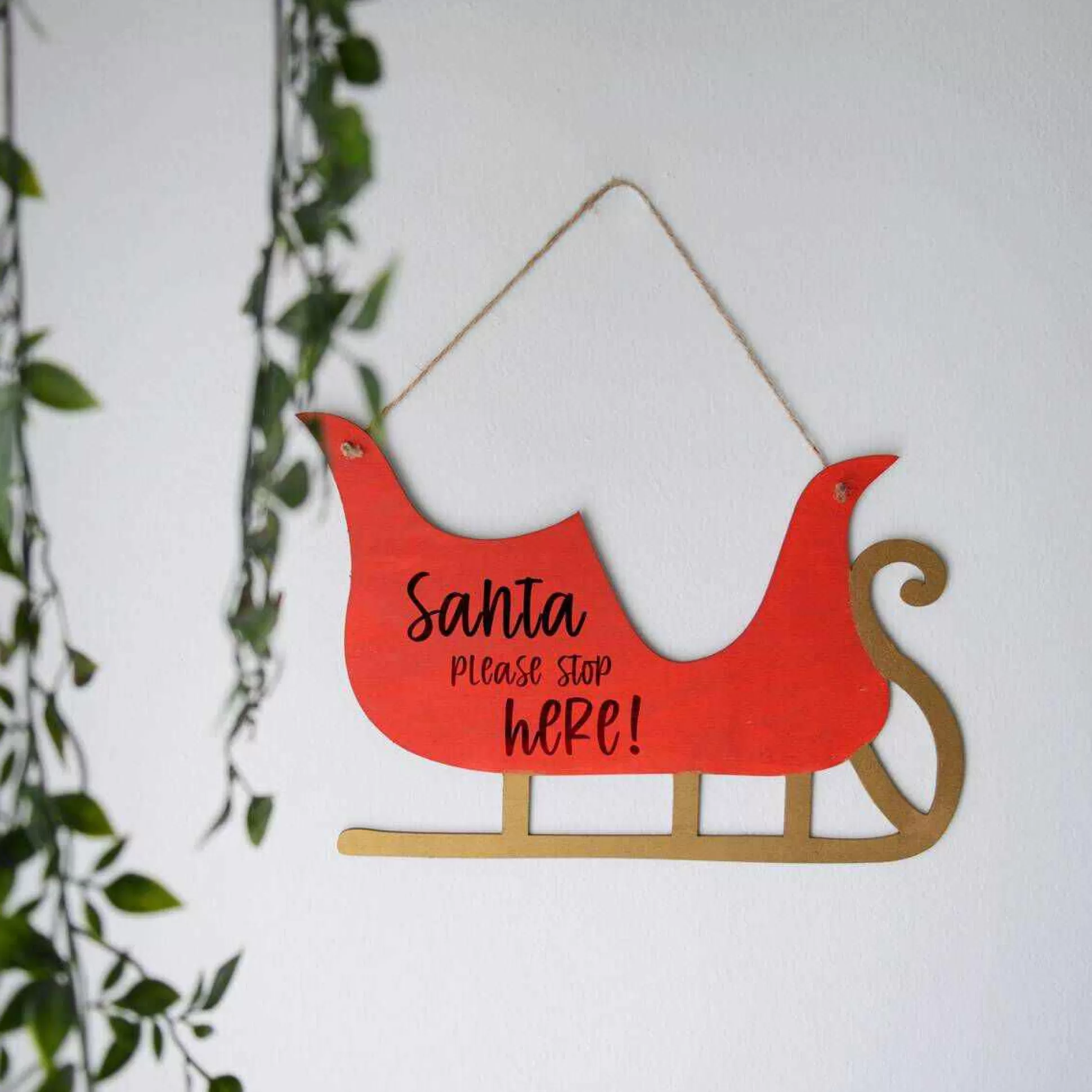 Hanging Wooden Christmas Sleigh Plaque 30Cm-Hobbycraft Fashion