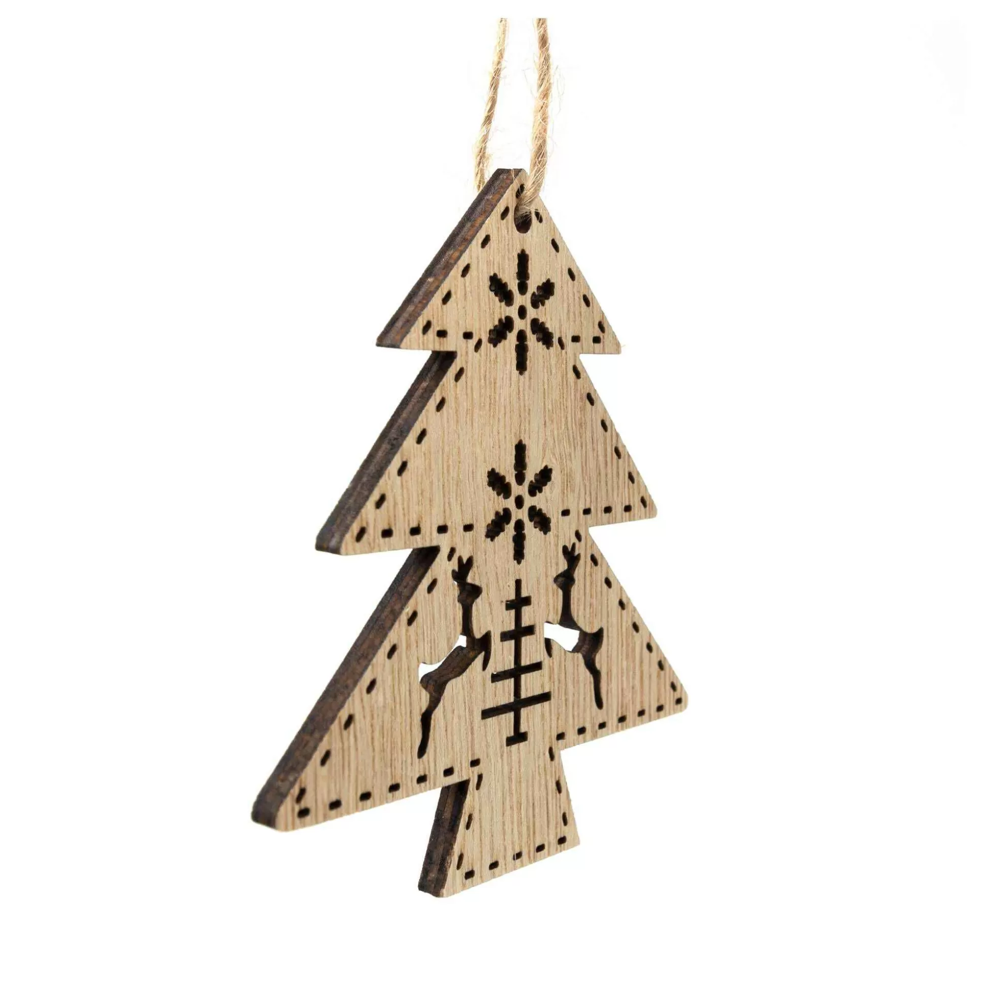 Hanging Wooden Fair Isle Decoration 10Cm-Hobbycraft Cheap