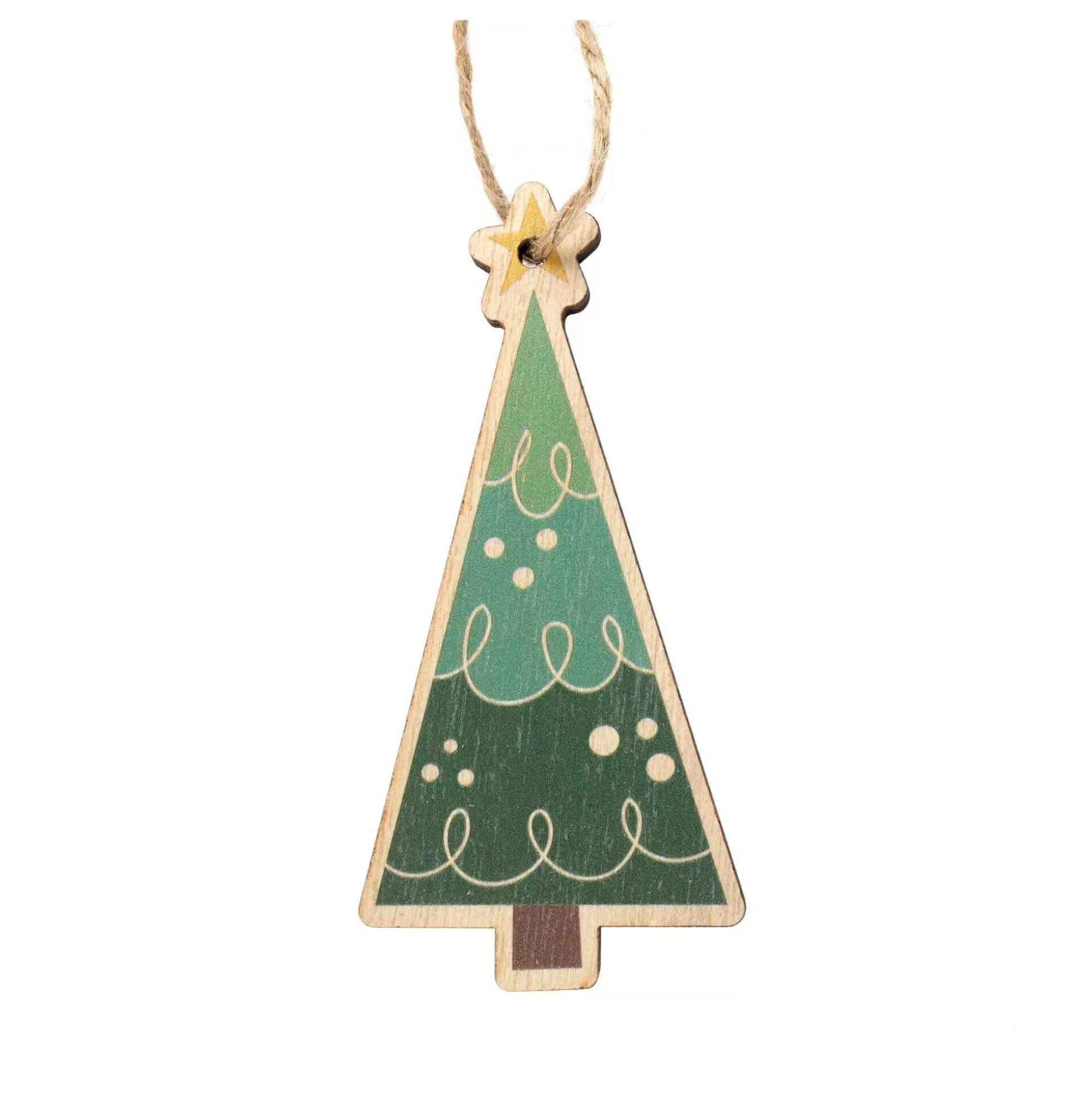 Hanging Wooden Green Tree Decoration 12Cm-Hobbycraft Discount