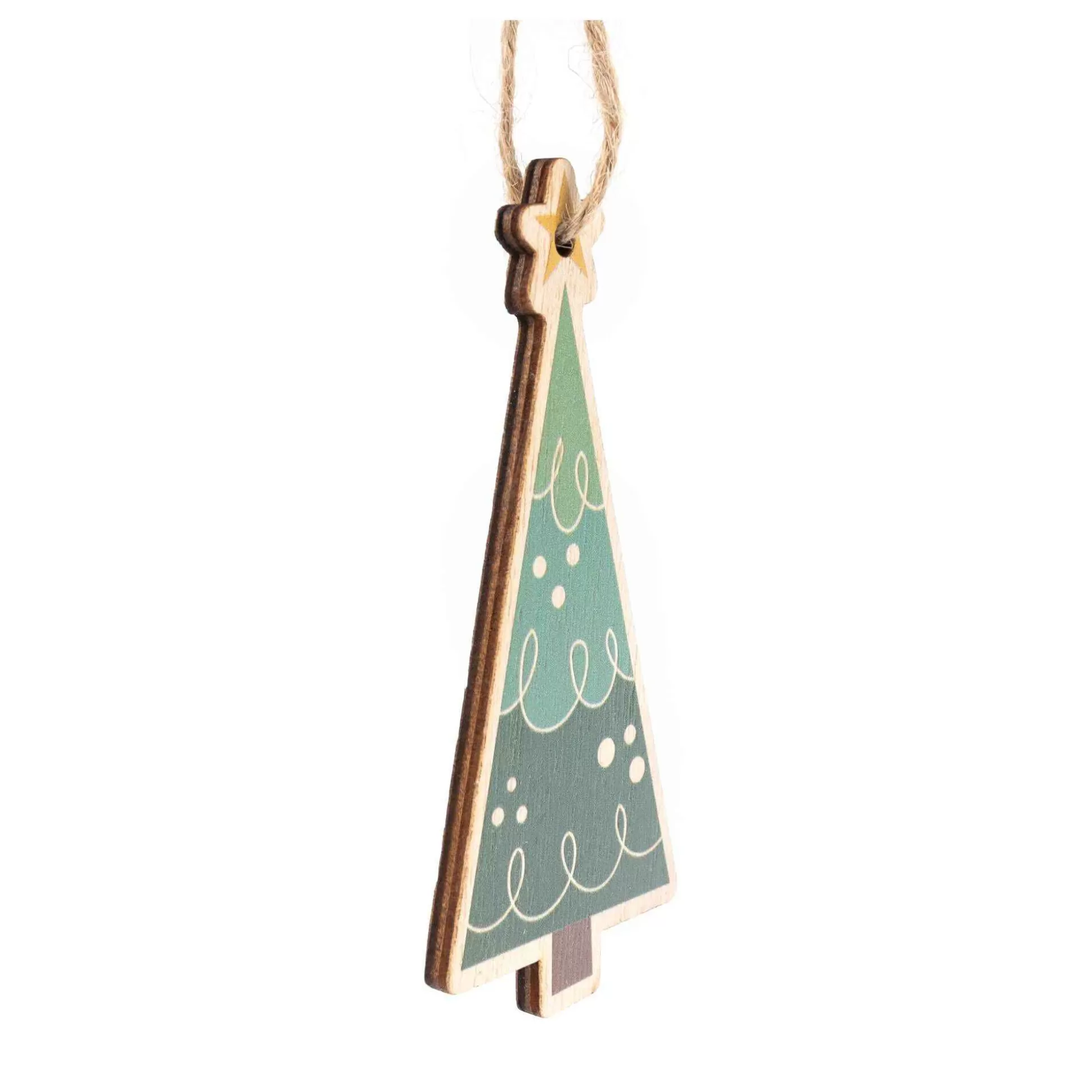 Hanging Wooden Green Tree Decoration 12Cm-Hobbycraft Discount