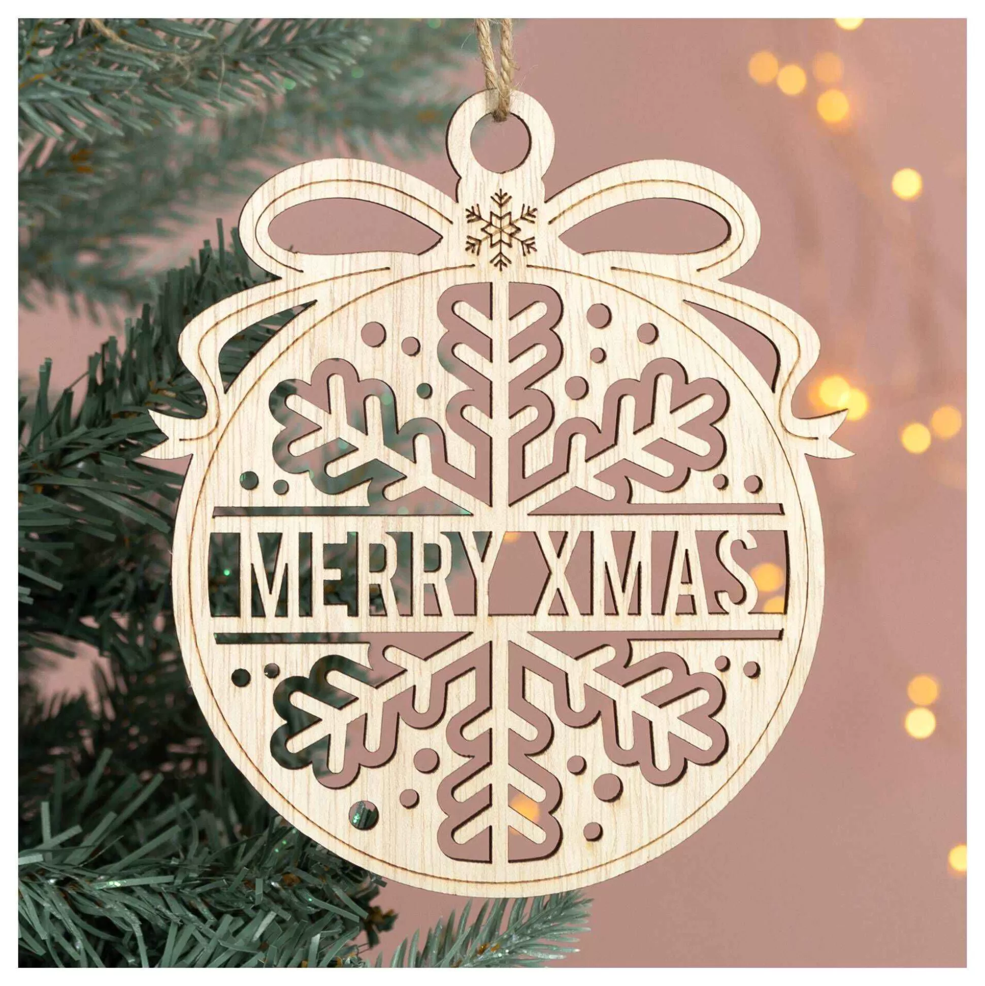 Hanging Wooden Merry Christmas Bauble 15Cm-Hobbycraft Best Sale