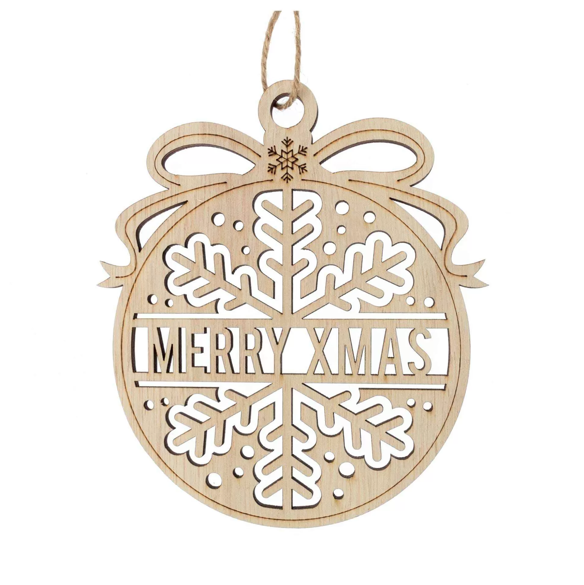 Hanging Wooden Merry Christmas Bauble 15Cm-Hobbycraft Best Sale