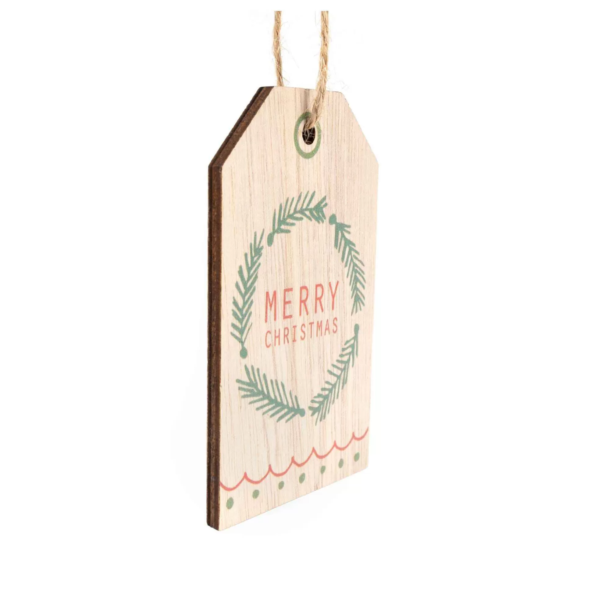 Hanging Wooden Merry Christmas Tag 10Cm-Hobbycraft Cheap