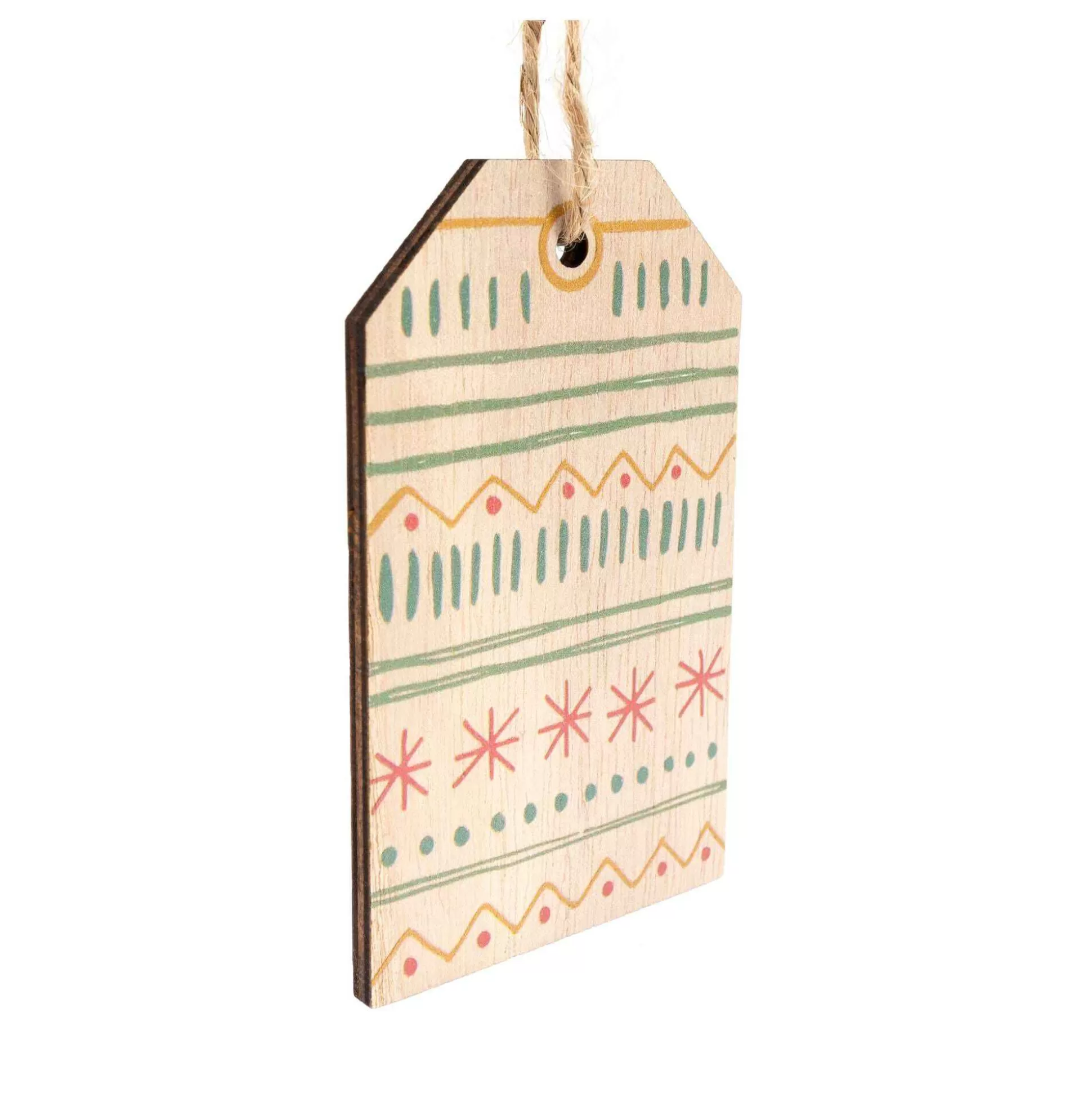 Hanging Wooden Patterned Tag 10Cm-Hobbycraft Flash Sale