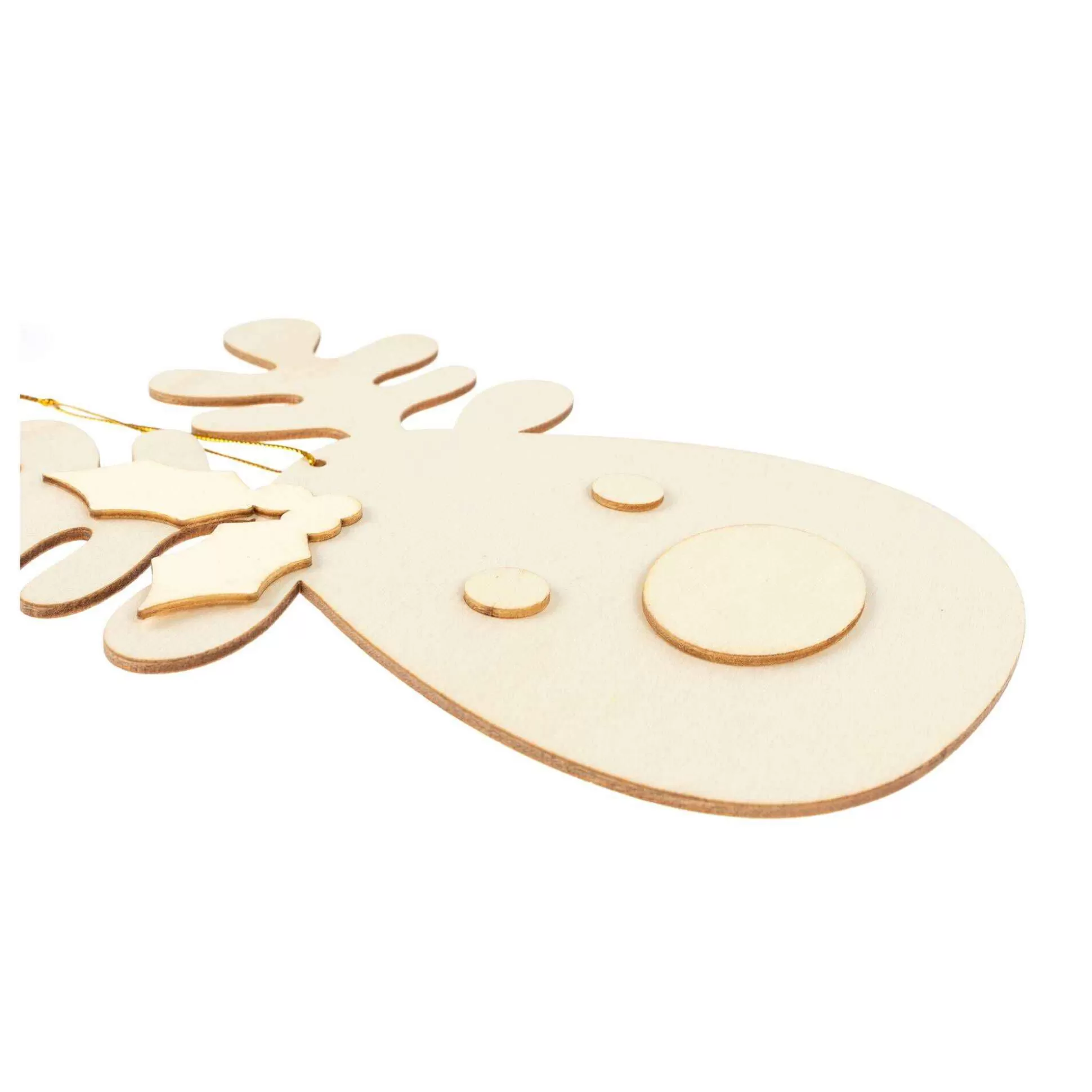 Hanging Wooden Reindeer Face Decoration 21Cm-Hobbycraft Fashion