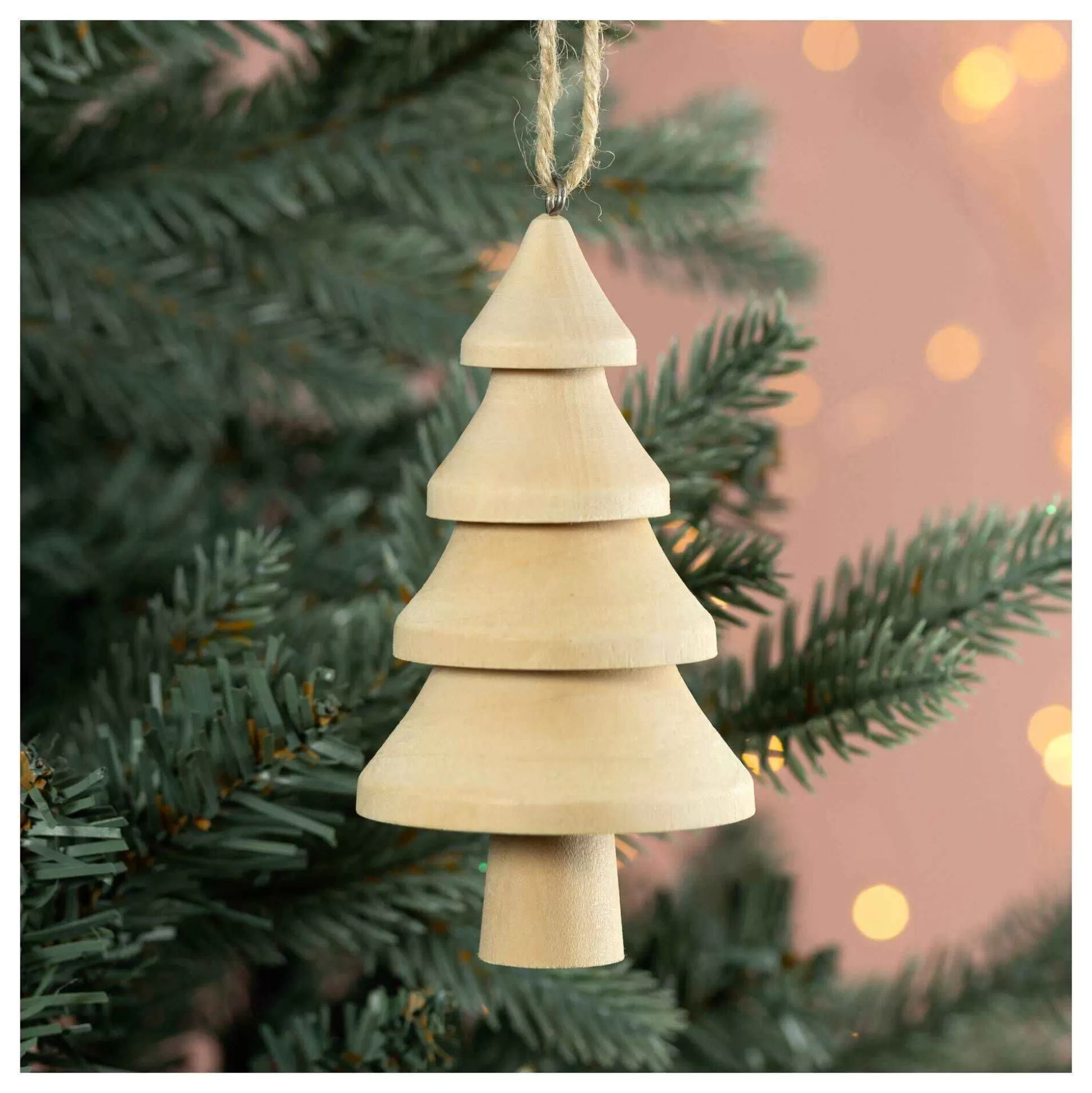 Hanging Wooden Tree Decoration 10Cm-Hobbycraft Hot