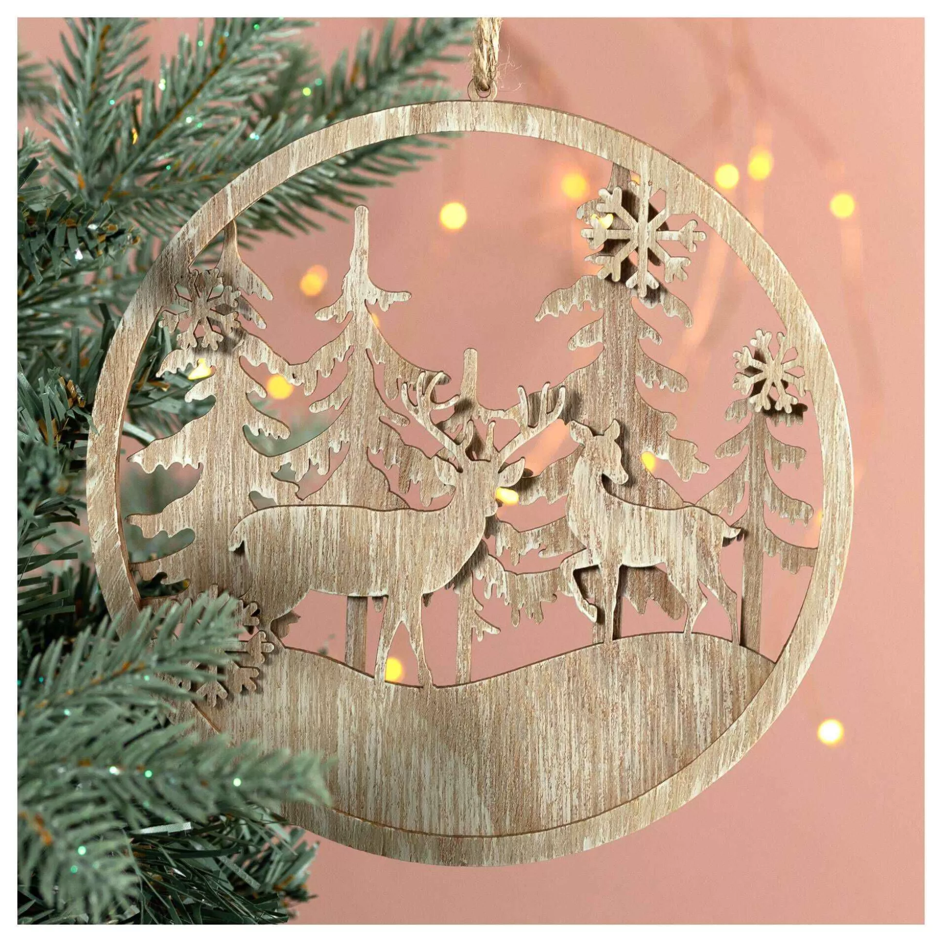 hanging_wooden_winter_scene_bauble_15cm_1.webp Hanging Wooden Winter Scene Bauble 15Cm-Hobbycraft Outlet