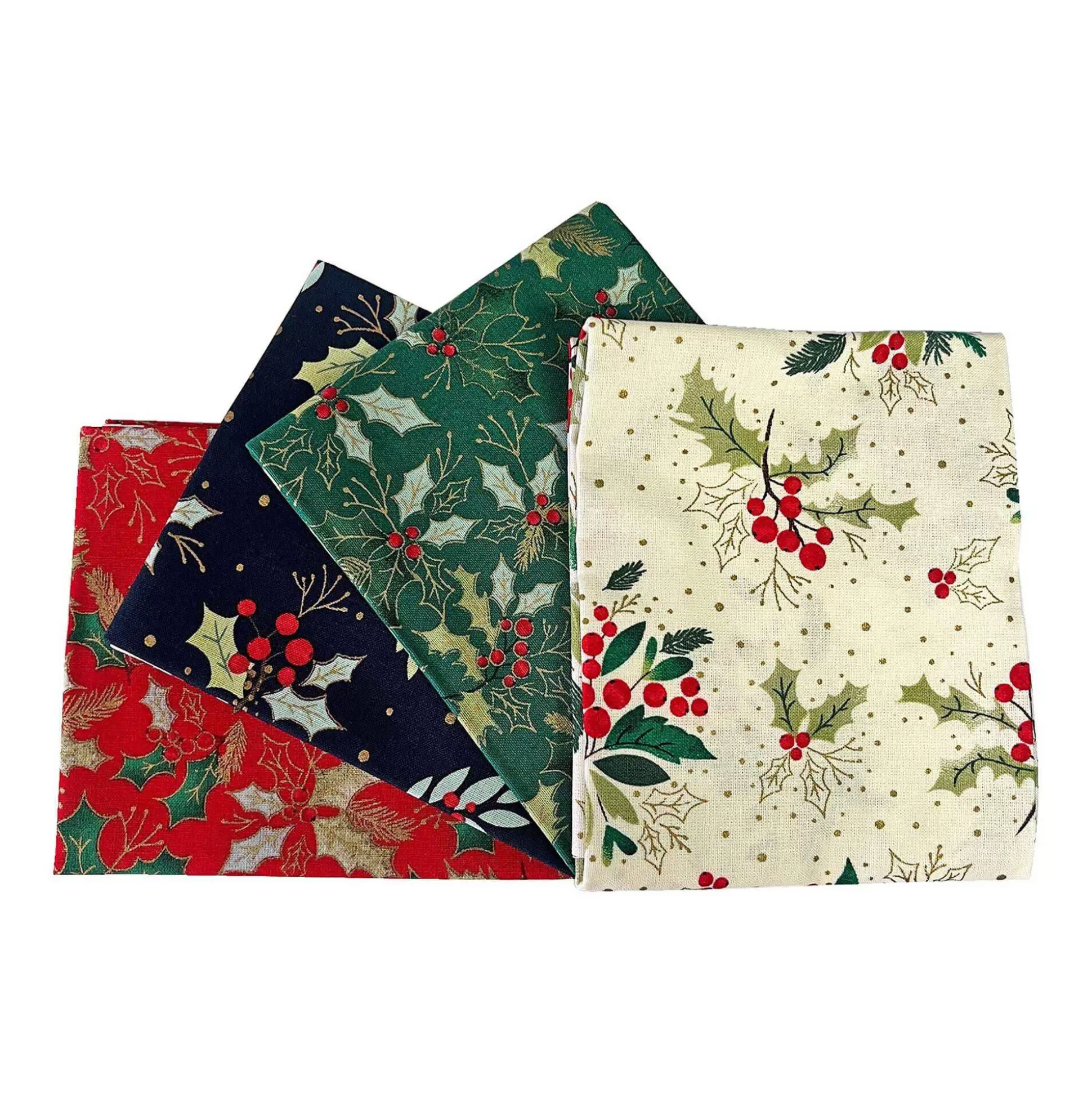 Holly Cotton Fat Quarters 4 Pack-Hobbycraft Shop