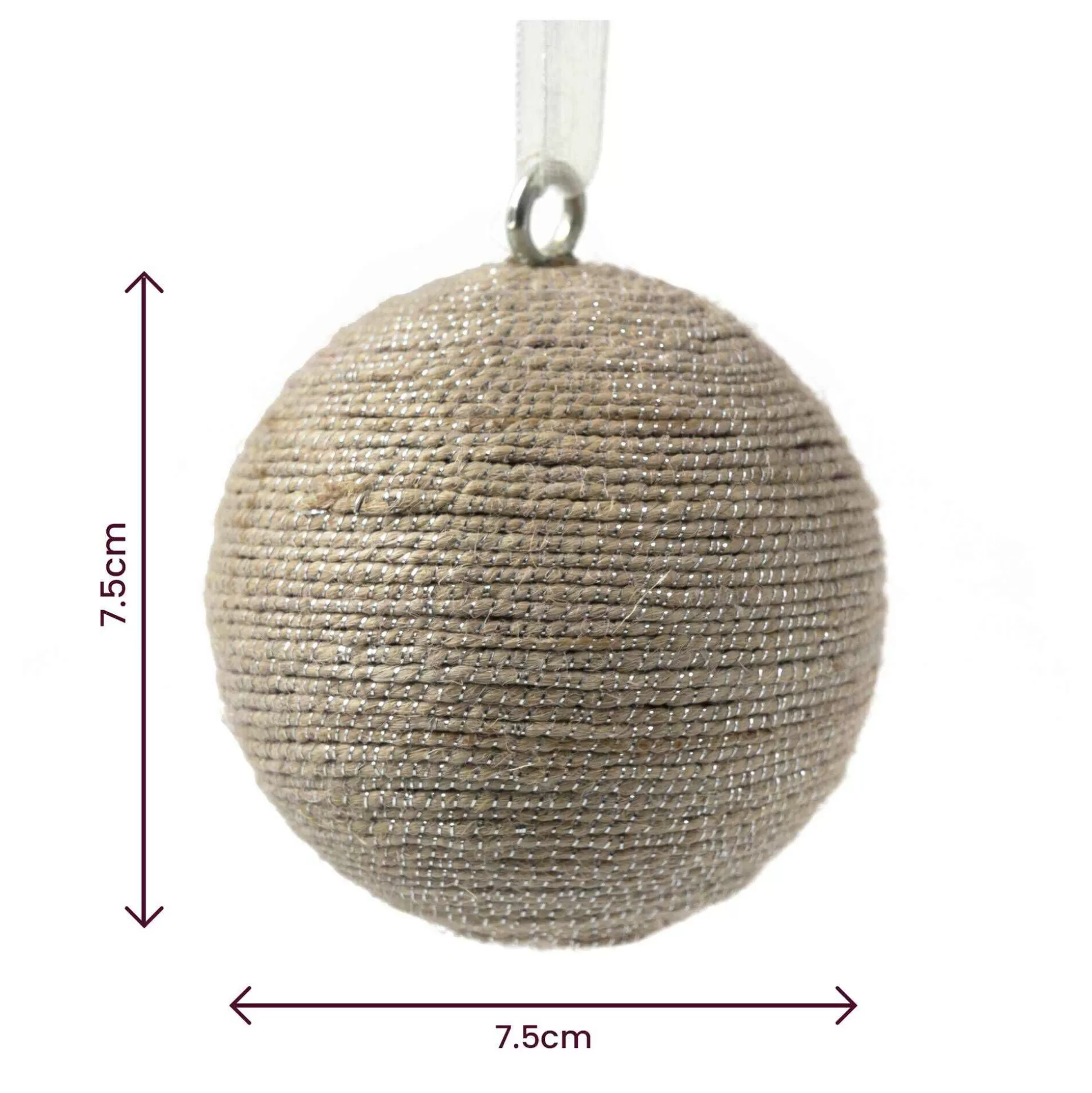 Jute Ball Decoration 7.5Cm-Hobbycraft Best Sale