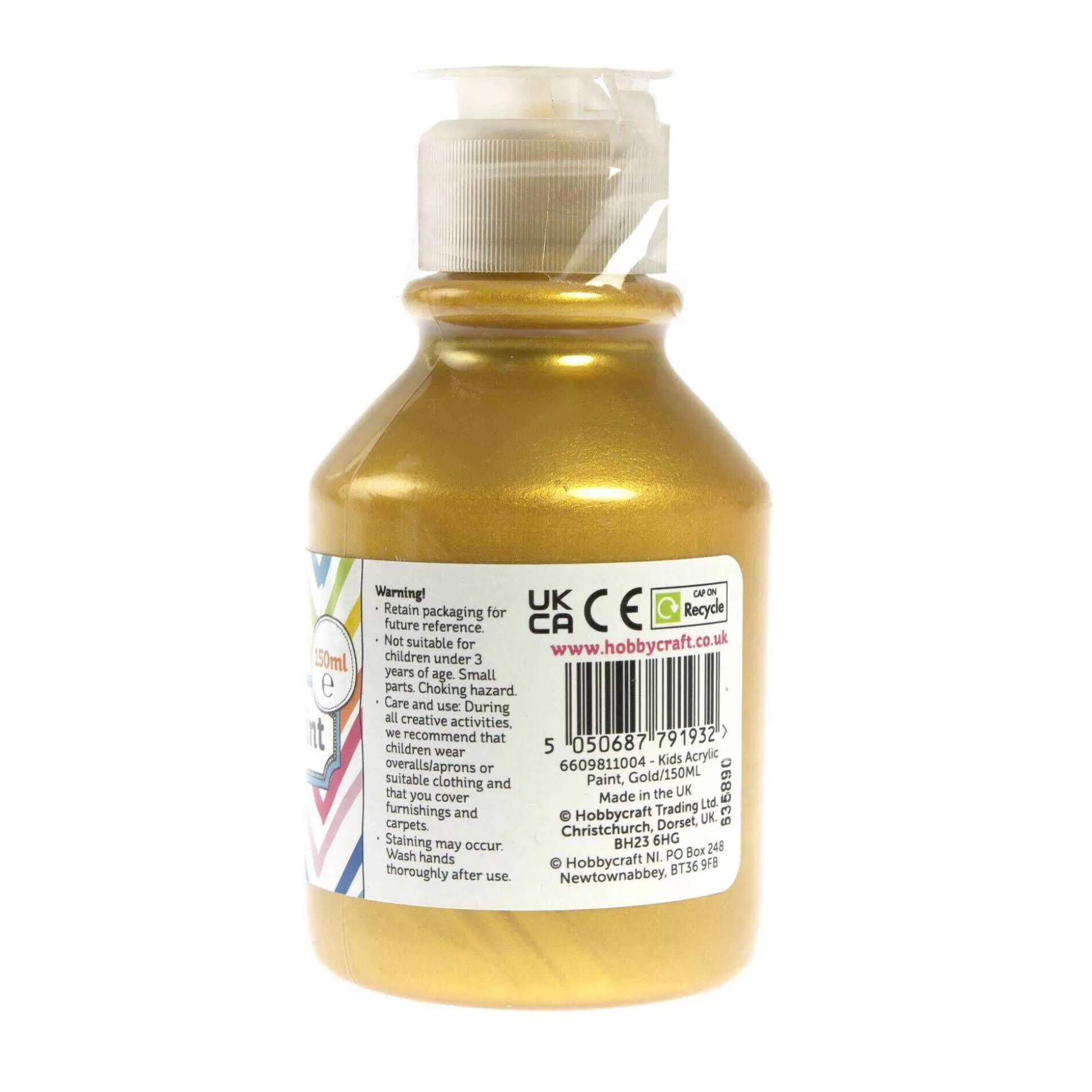 Kids' Gold Acrylic Paint 150Ml-Hobbycraft Shop