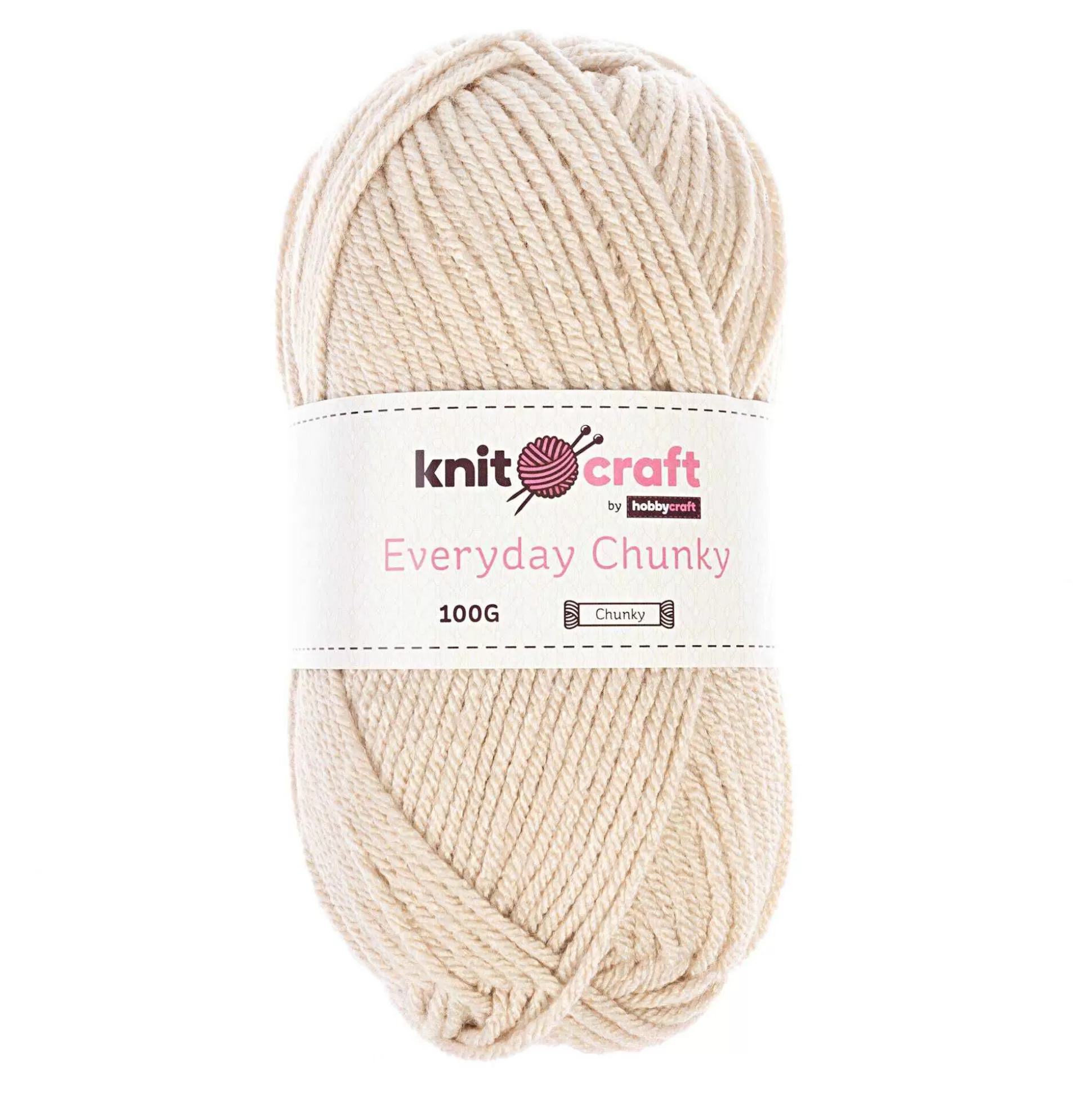 Knitcraft Beige Everyday Chunky Yarn 100G-Hobbycraft Shop