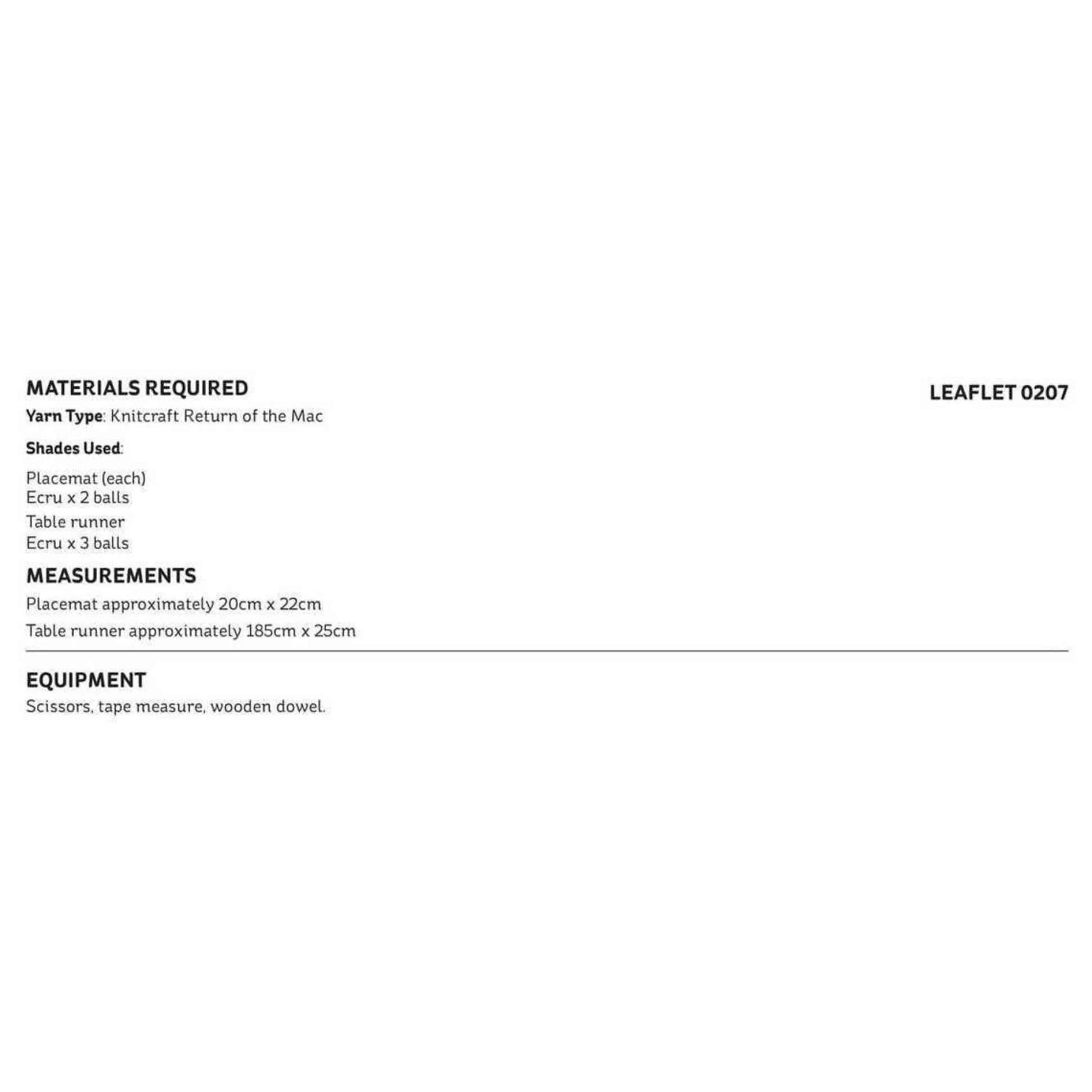 Knitcraft Macrame Star Placemats And Table Runner Digital Pattern 0207-Hobbycraft Cheap