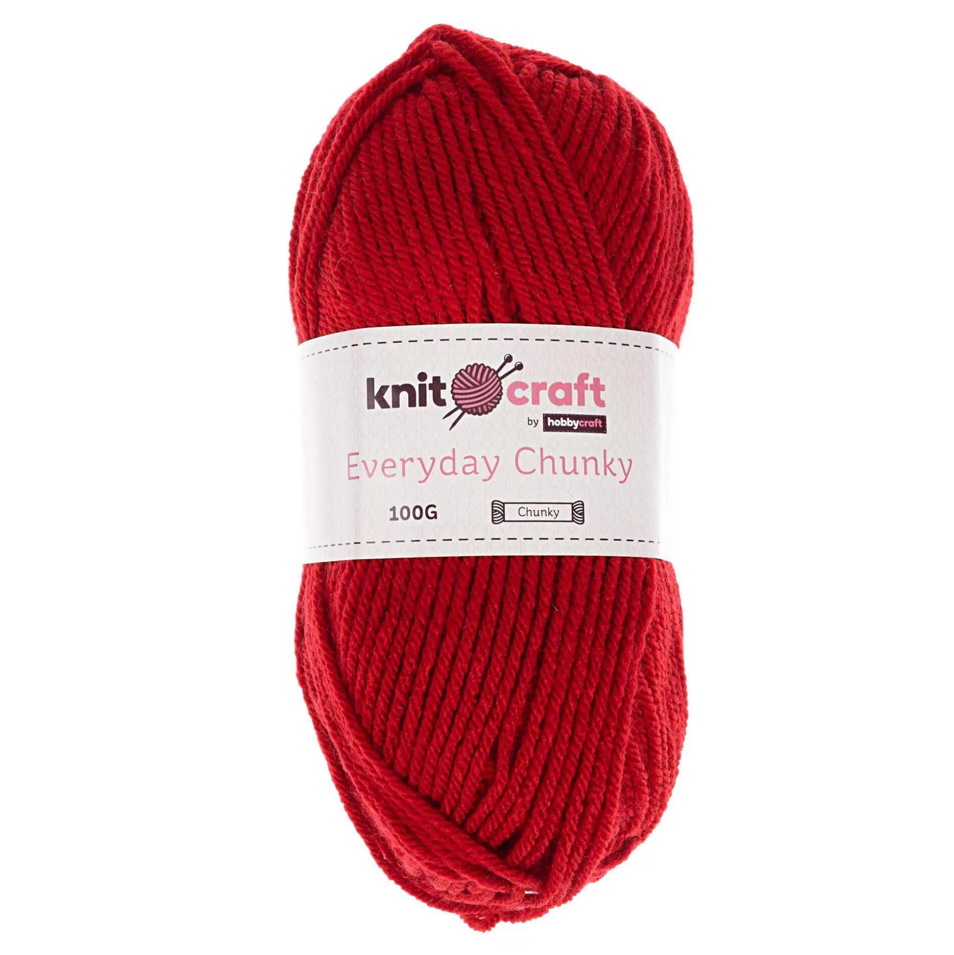 knitcraft_red_everyday_chunky_yarn_100g_1.webp Knitcraft Red Everyday Chunky Yarn 100G-Hobbycraft Clearance