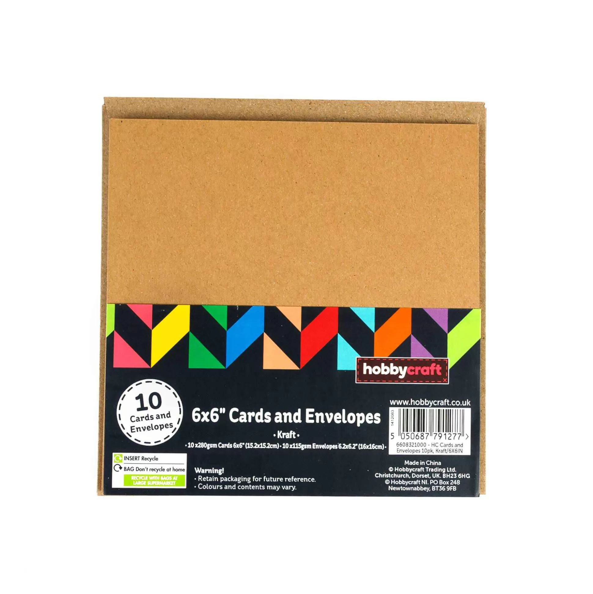 Kraft Cards And Envelopes 6 X 6 Inches 10 Pack-Hobbycraft Clearance