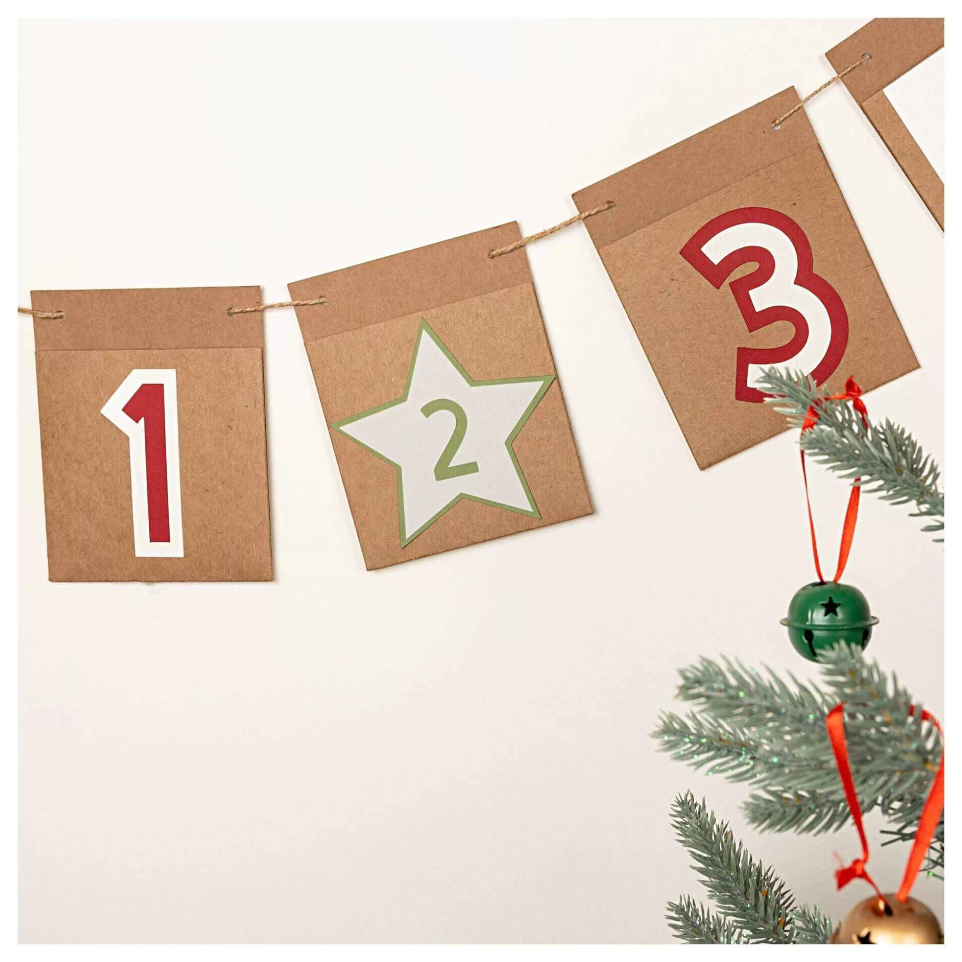 Kraft Paper Advent Bunting 3M-Hobbycraft New