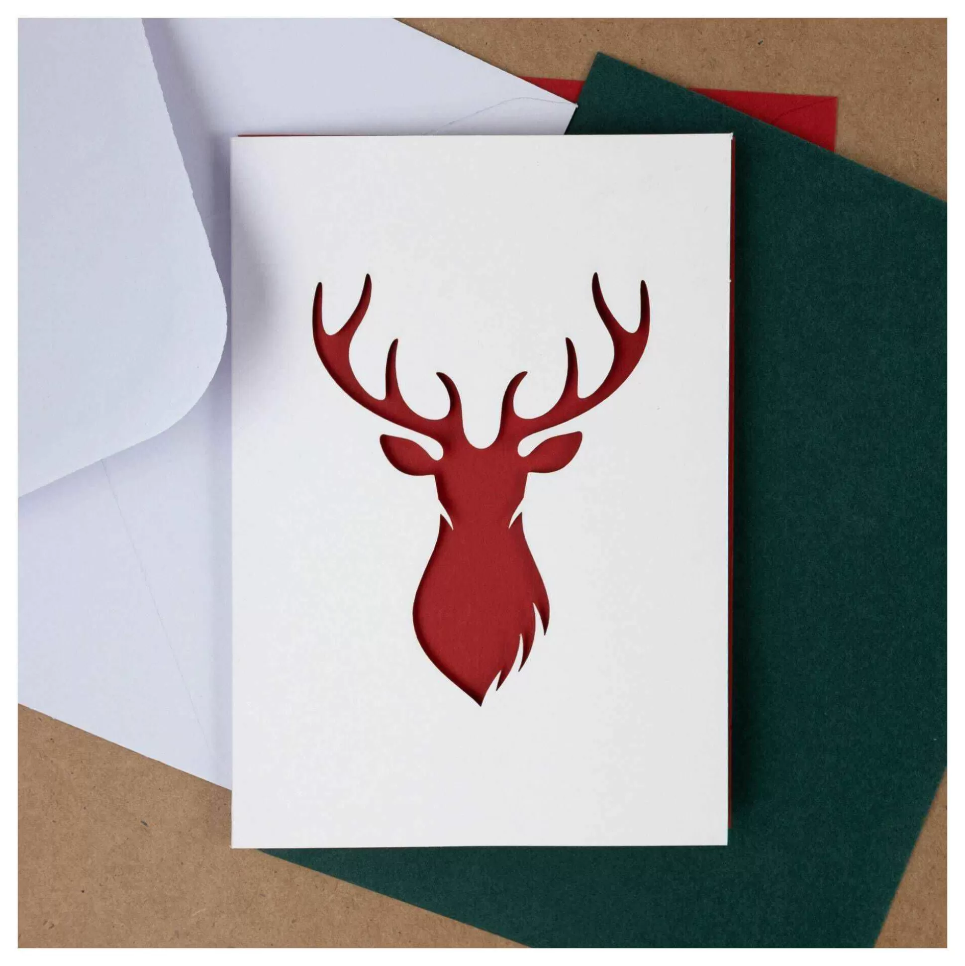 Laser Cut Reindeer Cards 6 X 4 Inches 4 Pack-Hobbycraft Outlet
