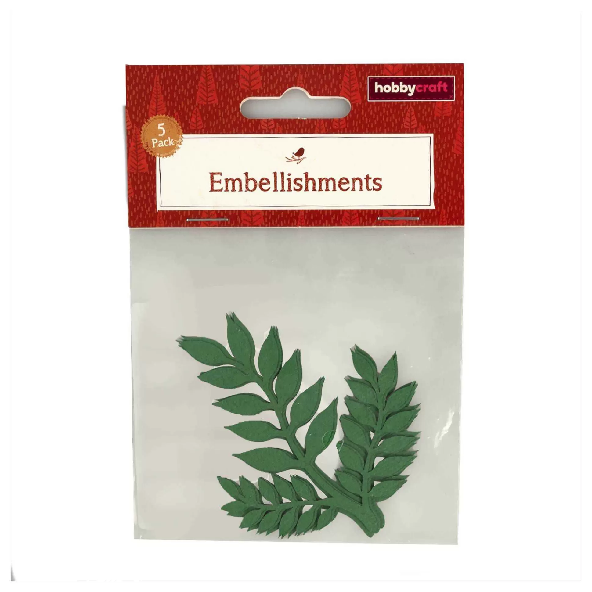 Laser-Cut Green Leaf 5 Pack-Hobbycraft Clearance