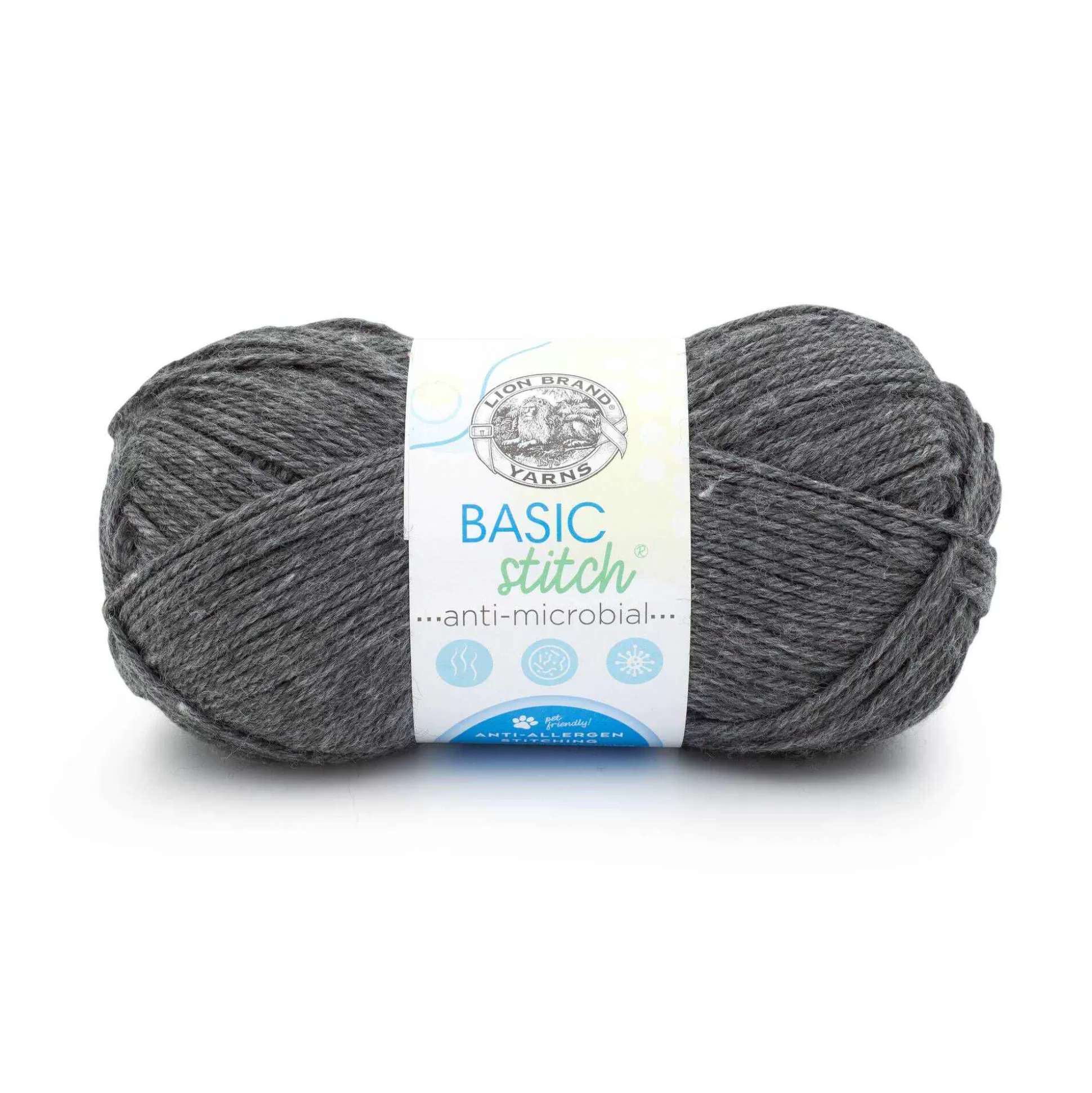 Lion Brand Charcoal Basic Stitch Anti-Microbial Yarn 100G-Hobbycraft Hot