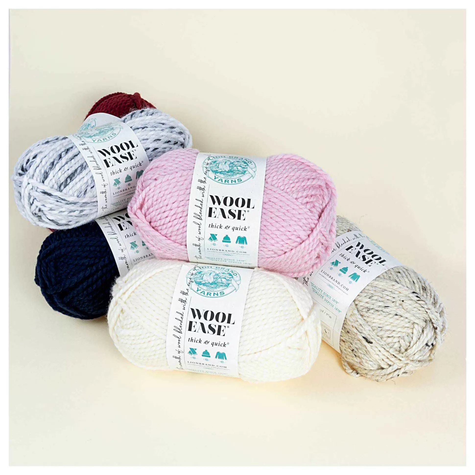 Lion Brand Oatmeal Wool-Ease Thick & Quick Yarn 170G-Hobbycraft Clearance